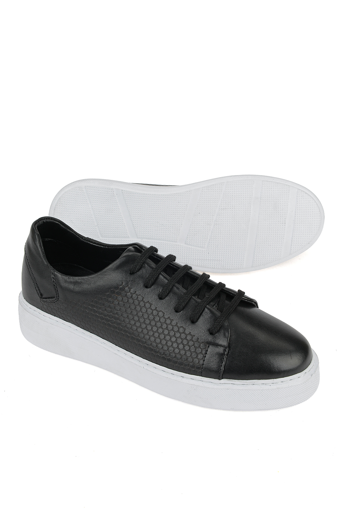 Ziya Ayakkabı Erkek Hakiki Deri Sneaker 161423Z515 Siyah görsel 4