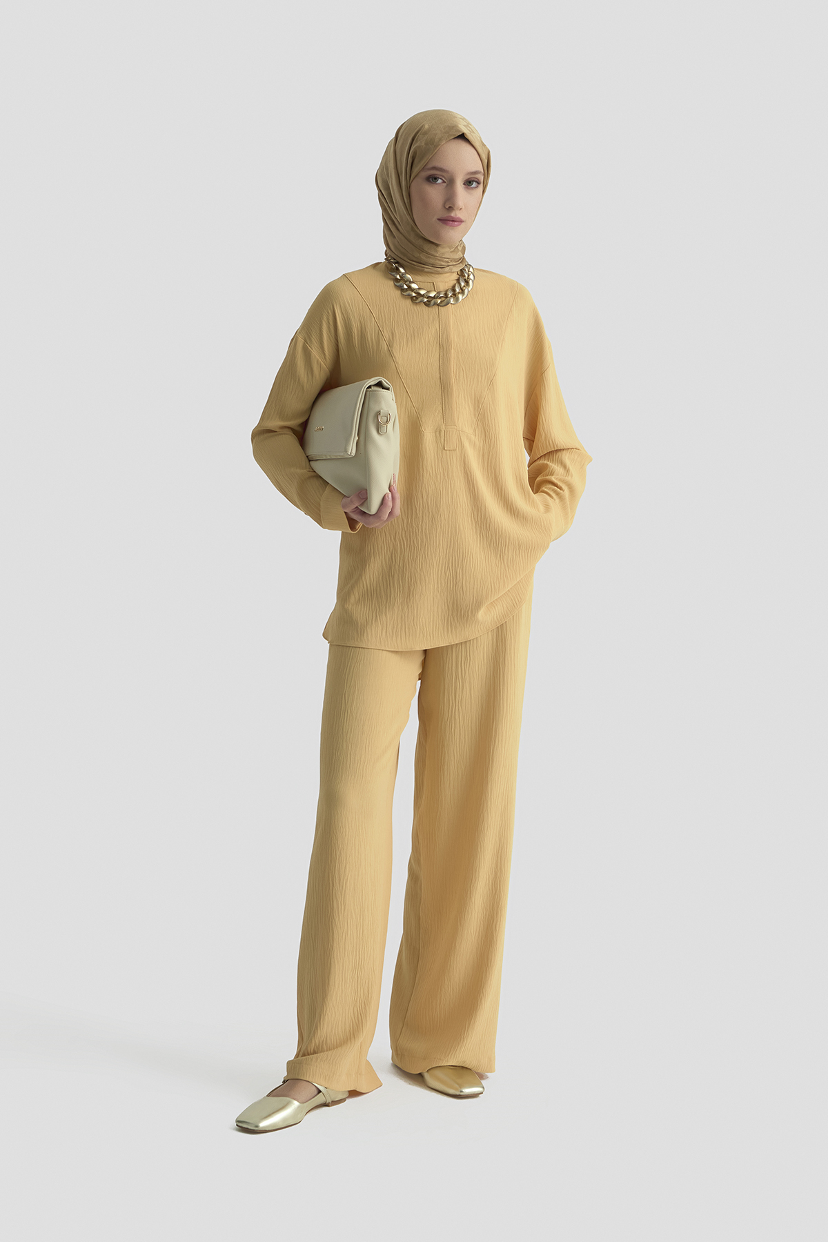 ARMİNE Tunik Pantolon Takım Camel