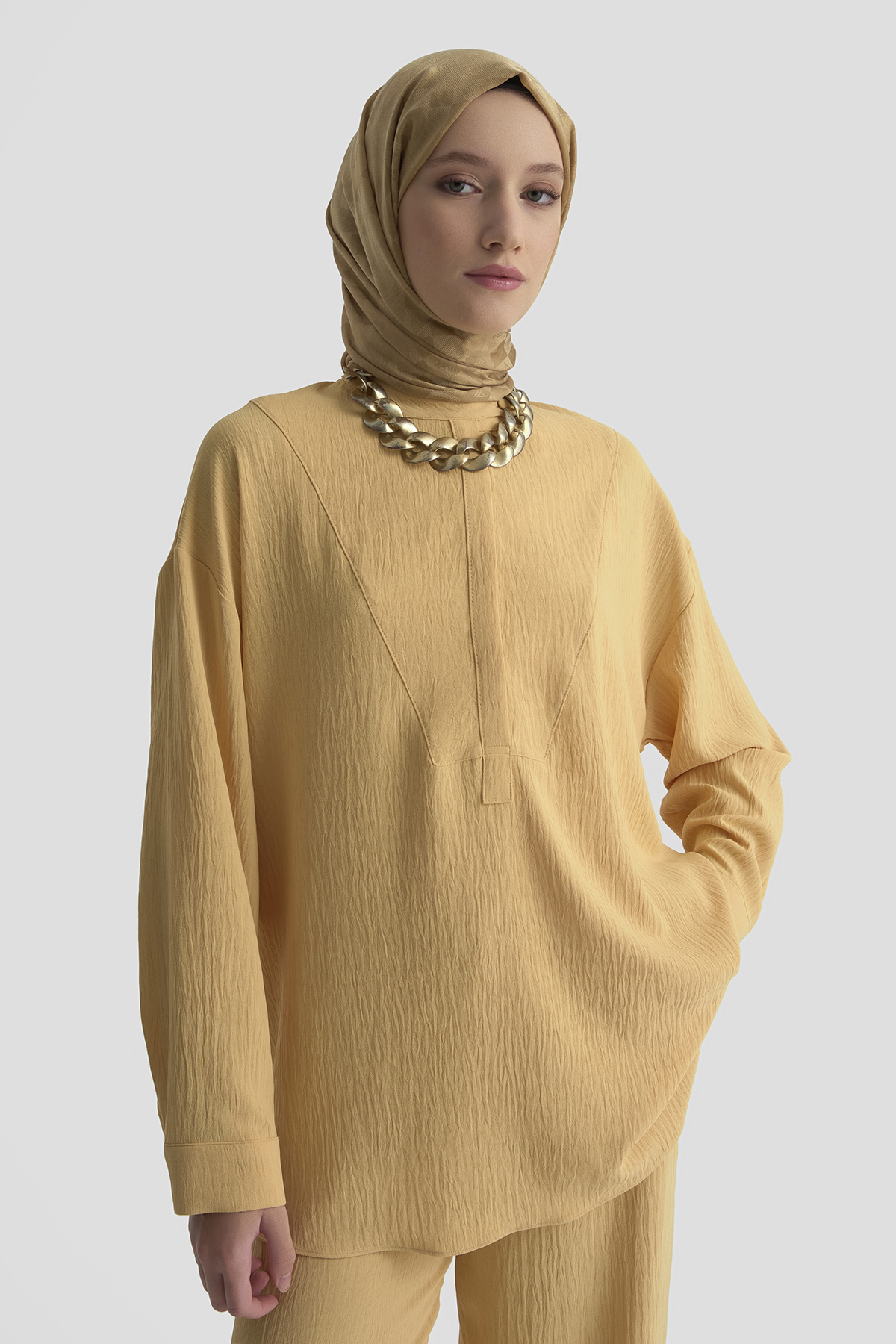 ARMİNE Tunik Pantolon Takım Camel görsel 3