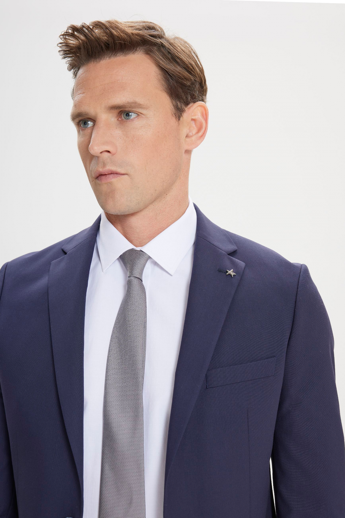 AC&Co / Altınyıldız Classics Erkek Lacivert Slim Fit Dar Kesim Mono Yaka Takım Elbise görsel 3