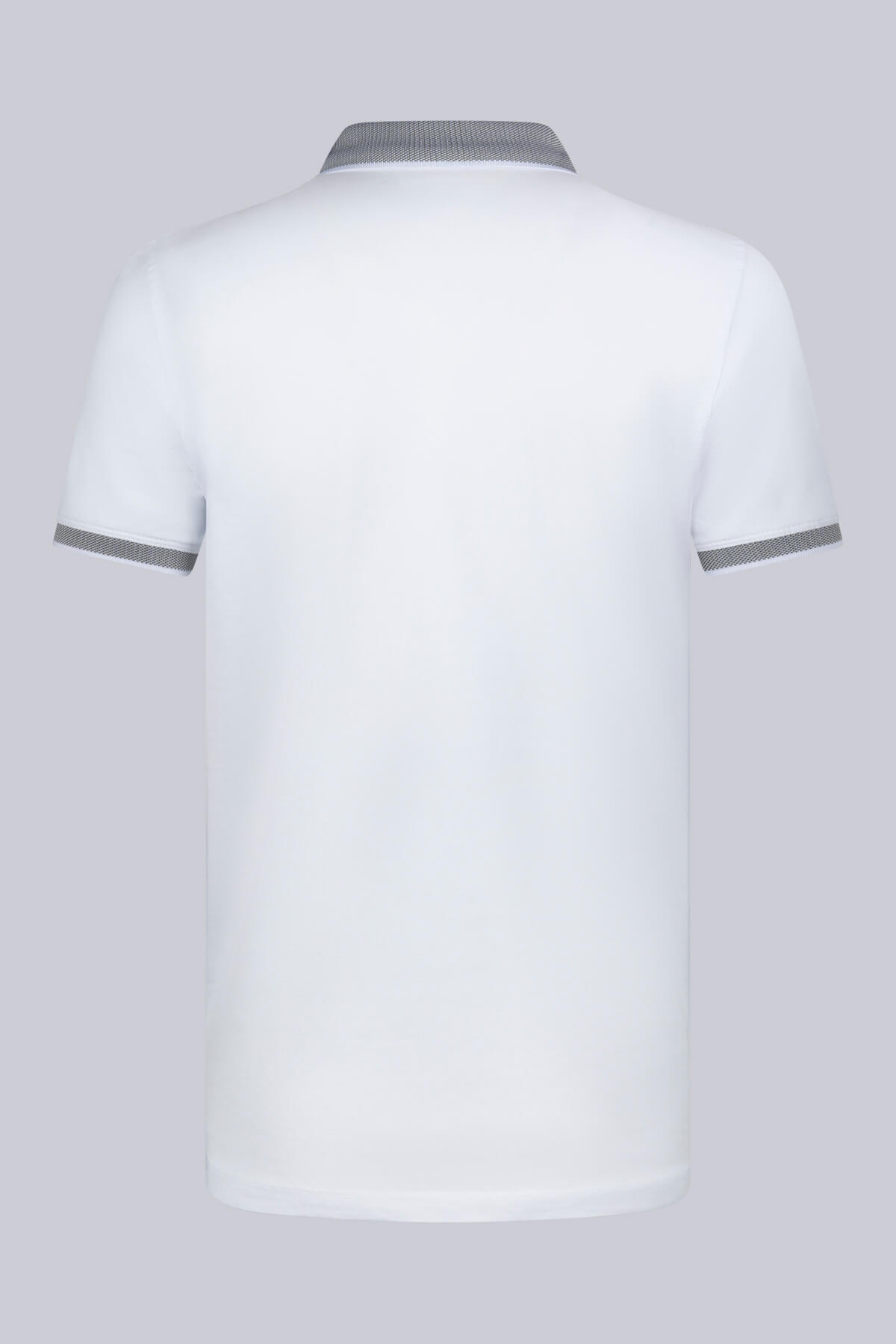 Hatemoğlu Beyaz Regular Fit 100% Pamuklu Polo Yaka Tişört görsel 2