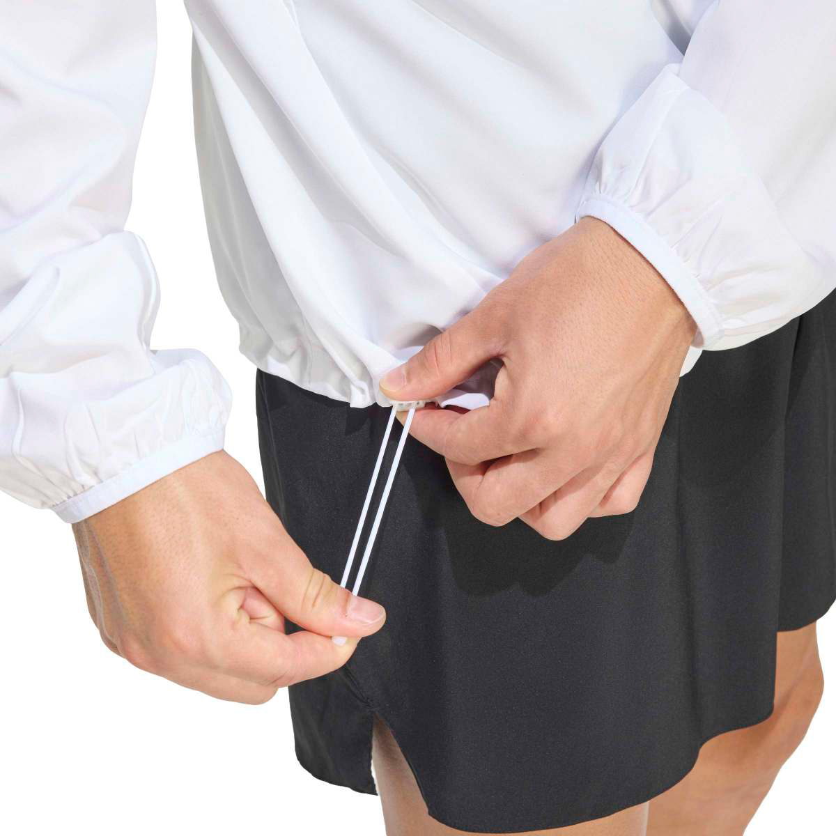 Adidas Running Essentials Erkek Beyaz Kapüşonlu Fermuarlı Sweatshirt görsel 3