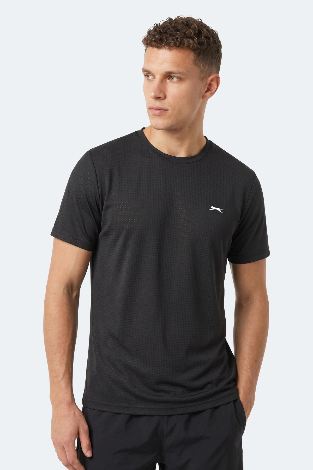 SLAZENGER HARDFLEX 2 Lİ SET Erkek Beyaz - Siyah Tişört görsel 4