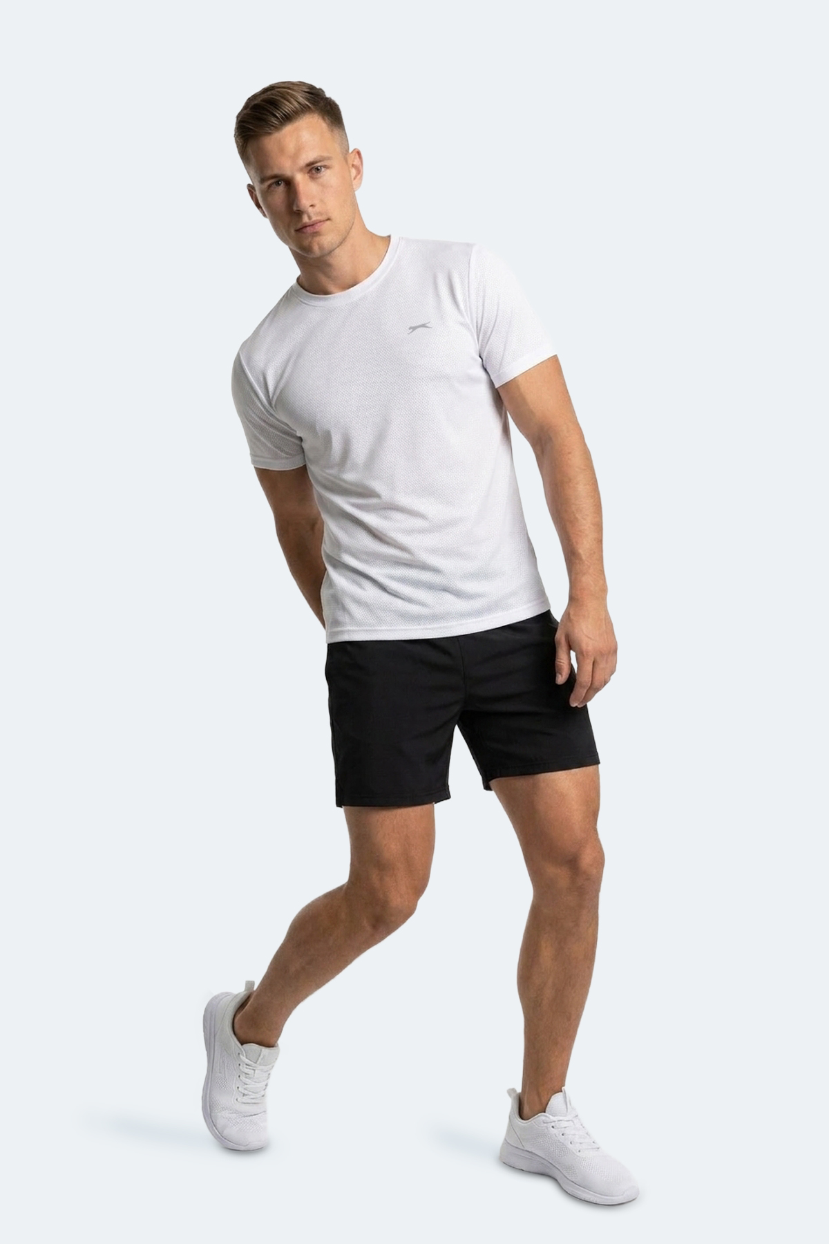 SLAZENGER HARDFLEX 2 Lİ SET Erkek Beyaz - Siyah Tişört görsel 8