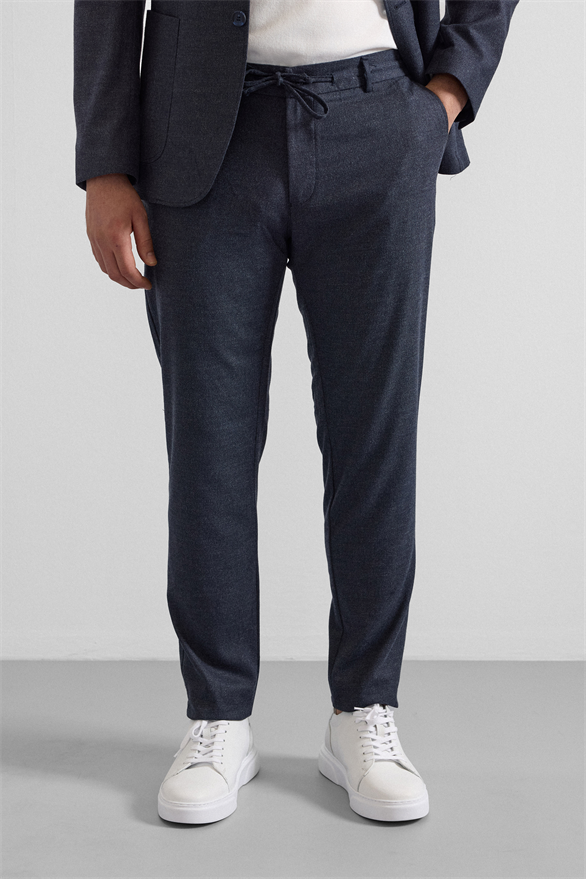 Süvari Lacivert Slim Mono Yaka Düz Torba Cep 6 Drop Takım Elbise görsel 8