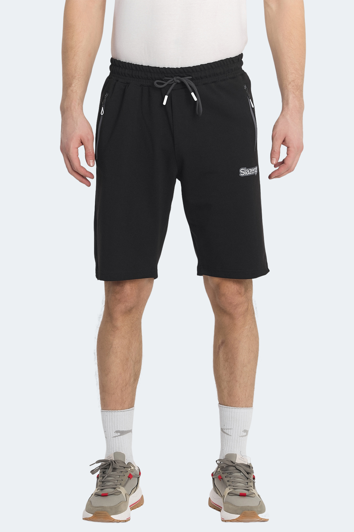 SLAZENGER NAGI IN 2 Lİ SET Erkek Cepli Siyah - Koyu Gri Şort görsel 2