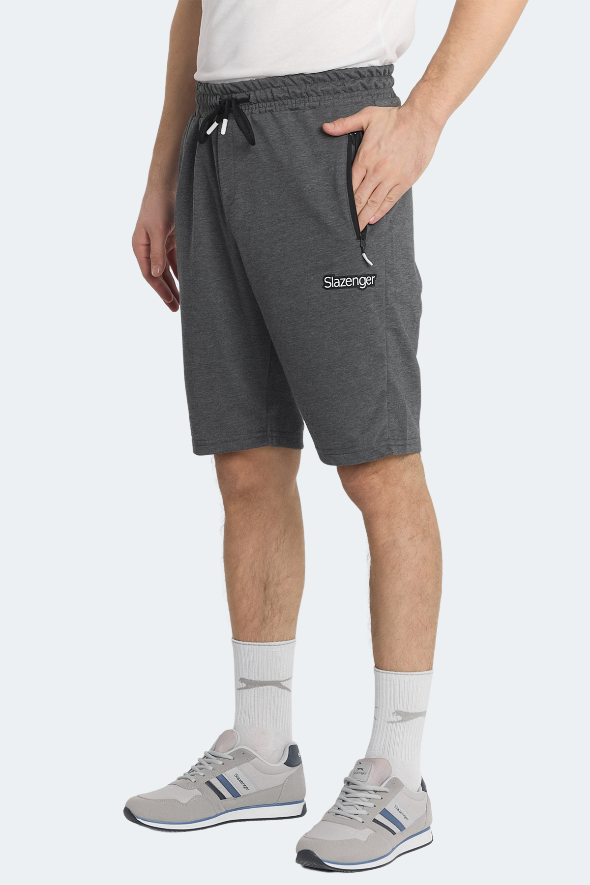 SLAZENGER NAGI IN 2 Lİ SET Erkek Cepli Siyah - Koyu Gri Şort görsel 4