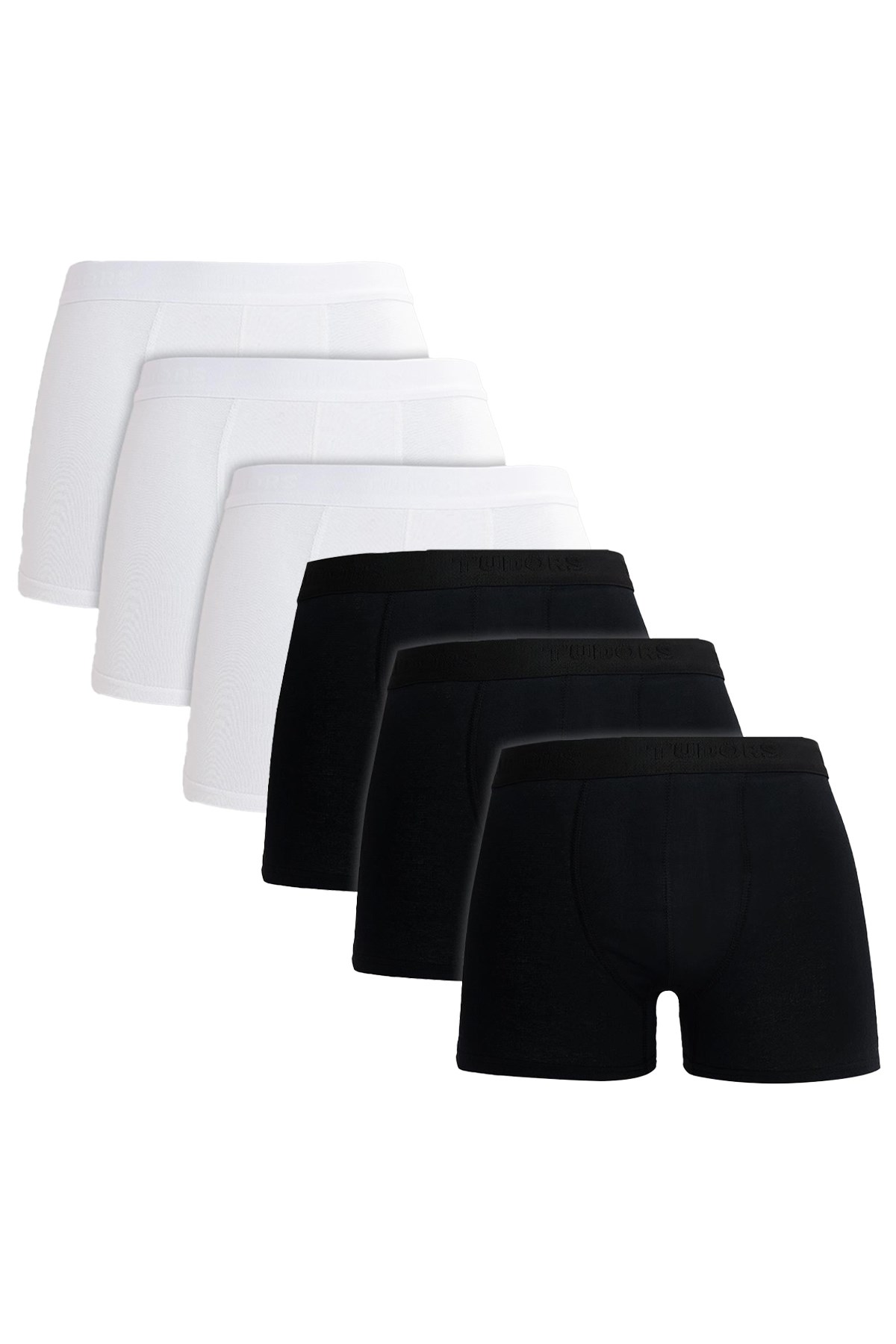 TUDORS Erkek 6'Lı Premium Seri Pamuklu Elastanlı Esnek Kumaş Boxer (Damat Bohçası Çeyiz Seti