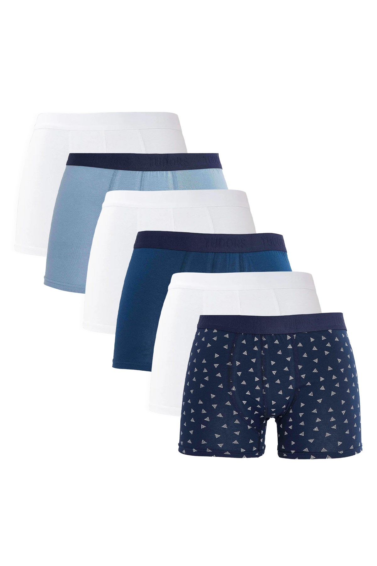 TUDORS Erkek 6'Lı Premium Seri Pamuklu Elastanlı Esnek Kumaş Boxer (Damat Bohçası Çeyiz Seti