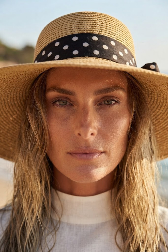 Marina Puantiye Fiyonk Bağlamalı Camel Hasır Şapka HSR2610-2 görsel 2
