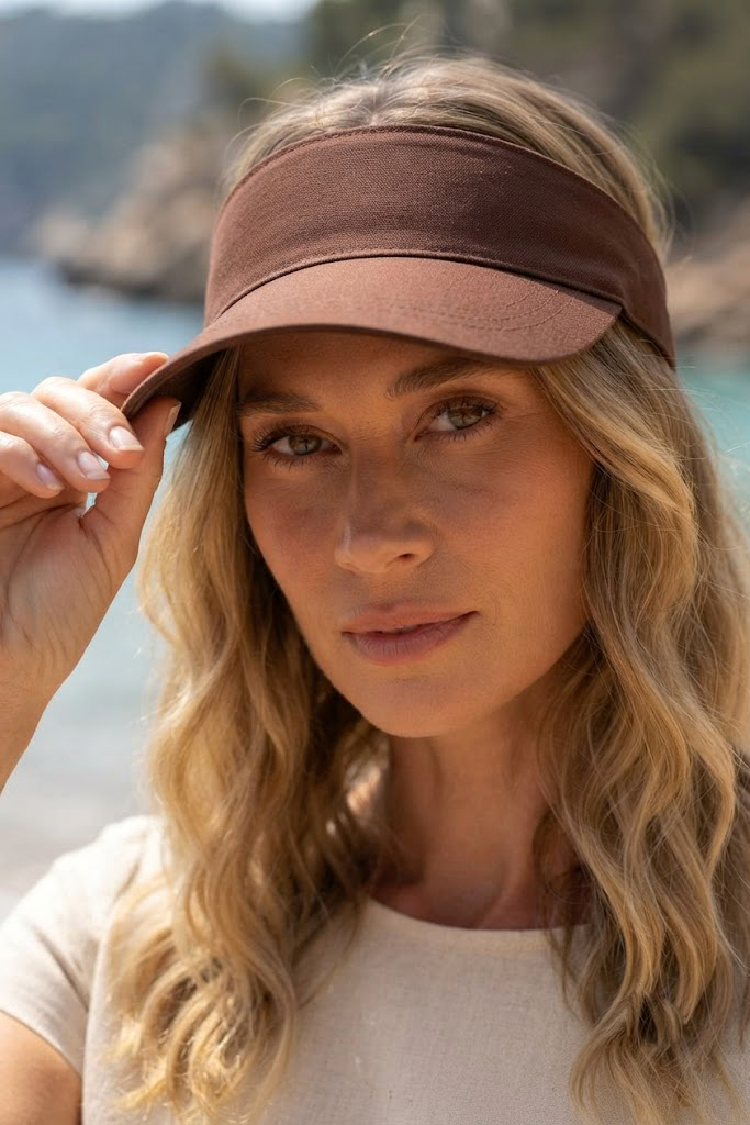 Marina Vizör - Tenisçi - Golf Siperlik Kahverengi Şapka SPK2601-4