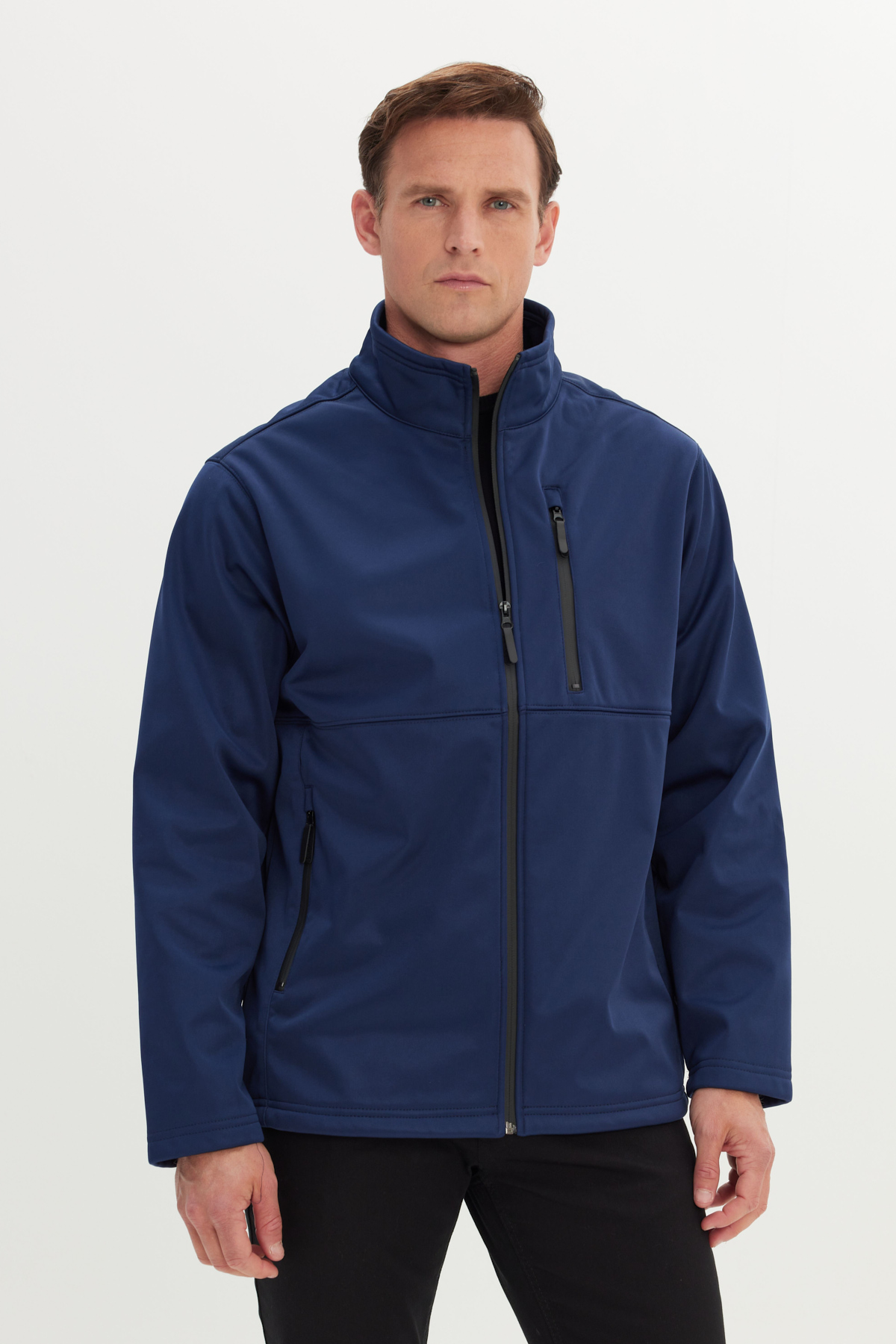 AC&Co / Altınyıldız Classics Erkek Lacivert Sıcak Tutan Comfort Fit Rahat Kesim Dik Yaka Mont