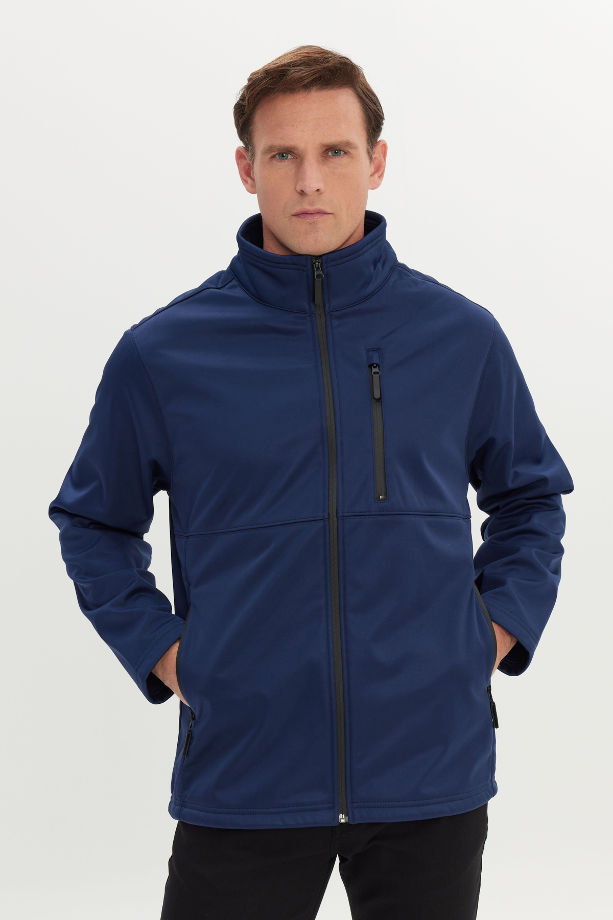 AC&Co / Altınyıldız Classics Erkek Lacivert Sıcak Tutan Comfort Fit Rahat Kesim Dik Yaka Mont görsel 3
