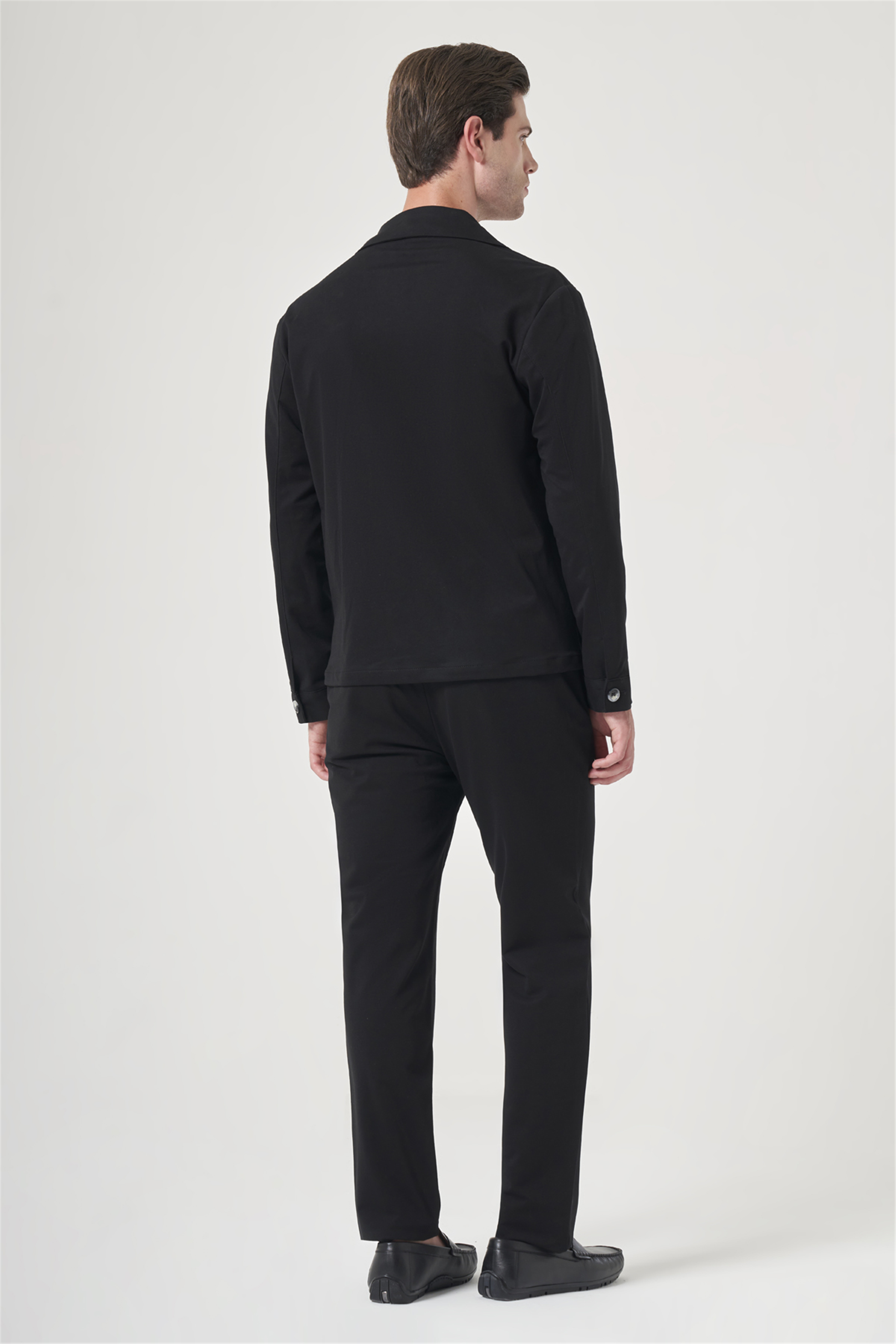 İMZA Siyah Berberi Yaka Örme Beli Lastikli 6 Drop Slim Fit Astarsız Esnek Takım Elbise 1001260177 görsel 5