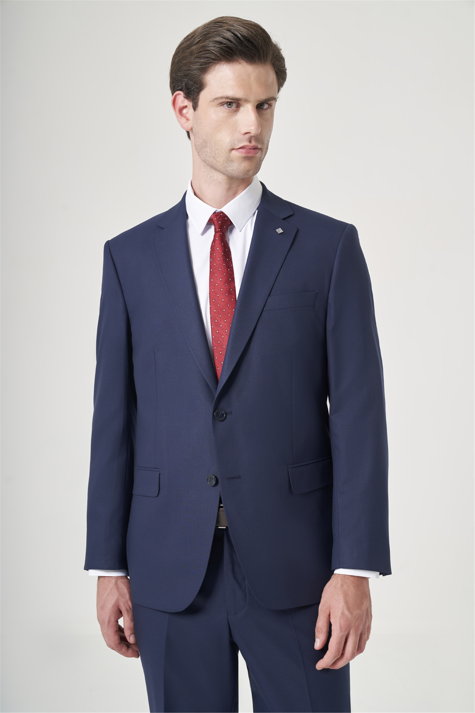 İMZA Lacivert Mono Yaka 4 Drop Comfort Fit Tam Astar Esnek Takım Elbise 1001260178 görsel 3