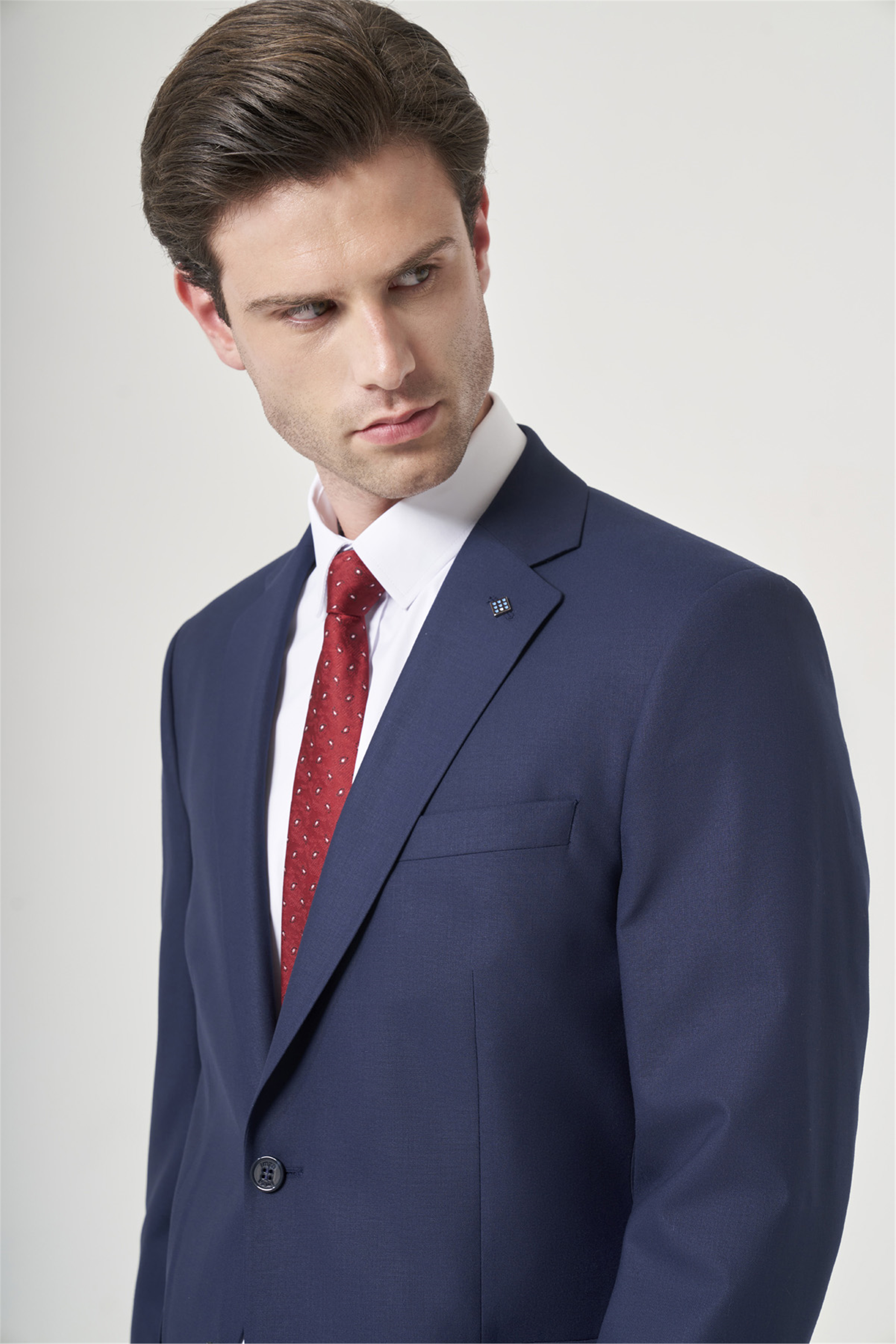 İMZA Lacivert Mono Yaka 4 Drop Comfort Fit Tam Astar Esnek Takım Elbise 1001260178 görsel 4