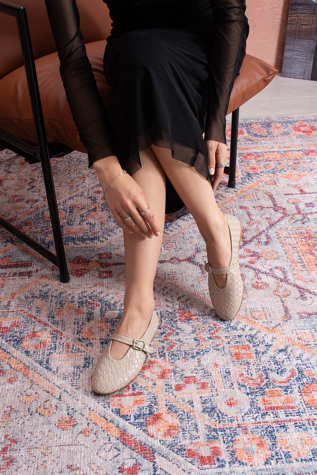DUXAL SHOES Babs Kadın Tokalı Model Günlük Rahat Düz Taban ve Konforlu Kadın Babet görsel 6