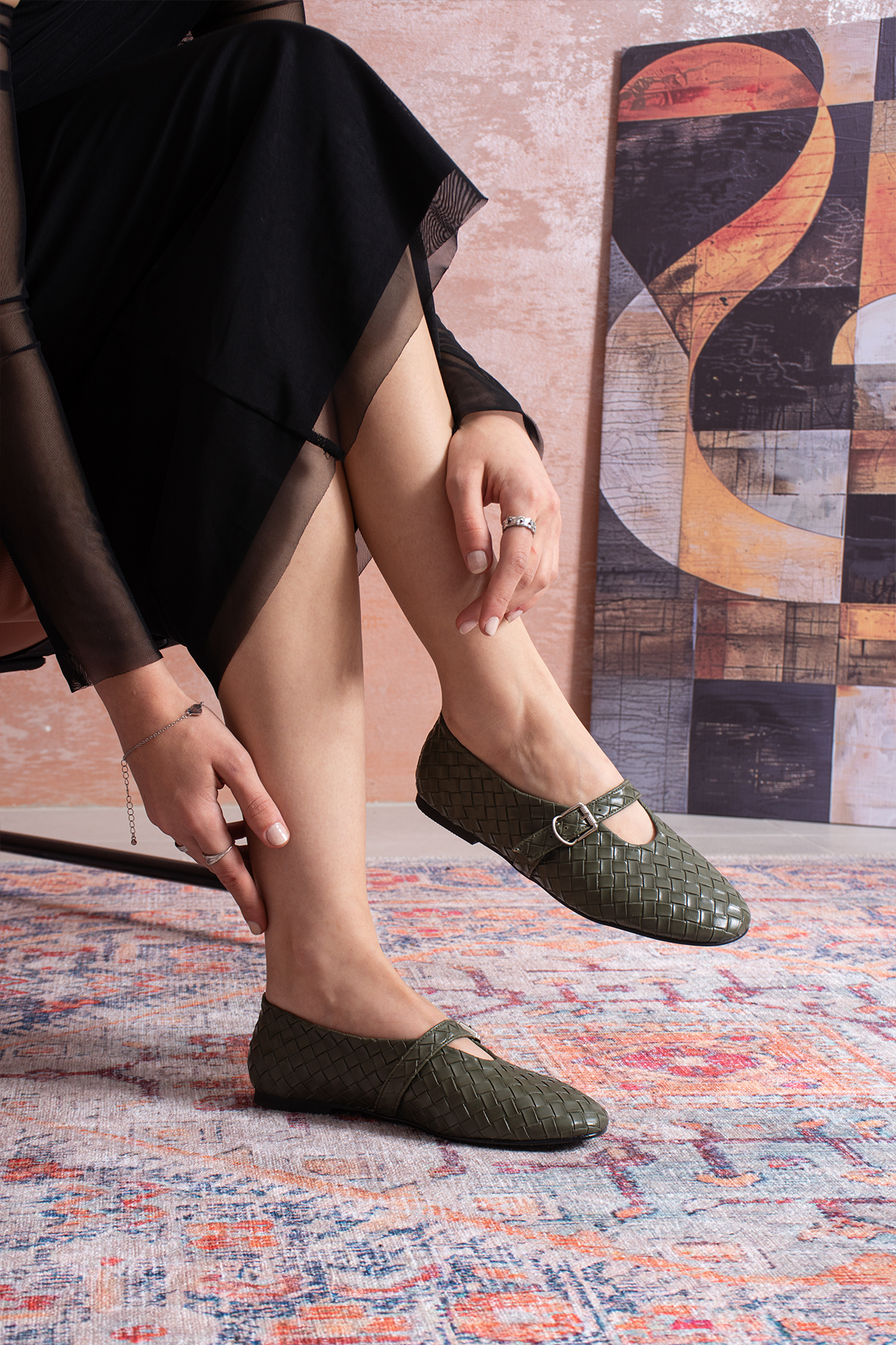 DUXAL SHOES Babs Kadın Tokalı Model Günlük Rahat Düz Taban ve Konforlu Kadın Babet görsel 6