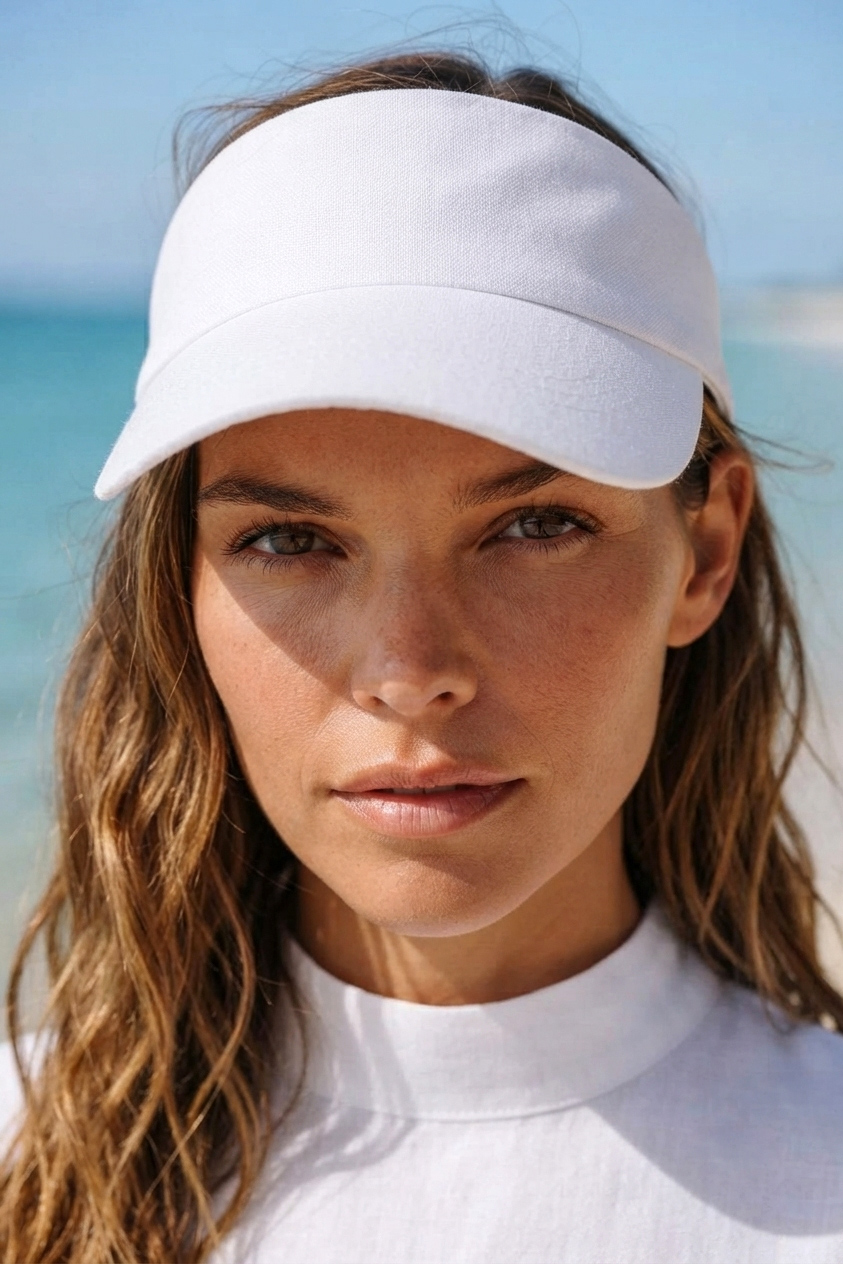 Marina Vizör - Tenisçi - Golf Siperlik Beyaz Şapka SPK2601-2