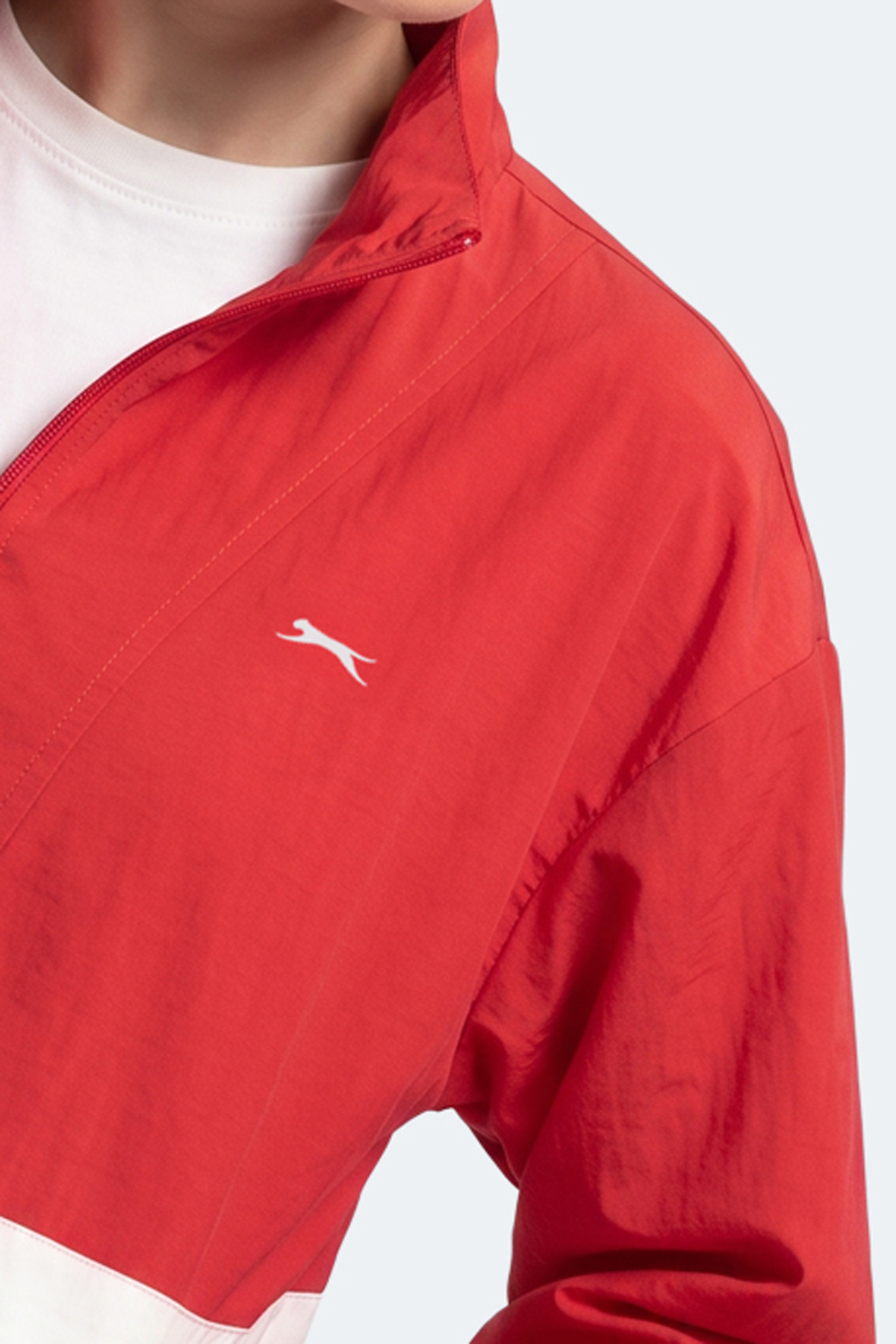 SLAZENGER RYDER I Kadın Dik Yaka Fermuarlı Oversıze Kırmızı Rüzgarlık görsel 2