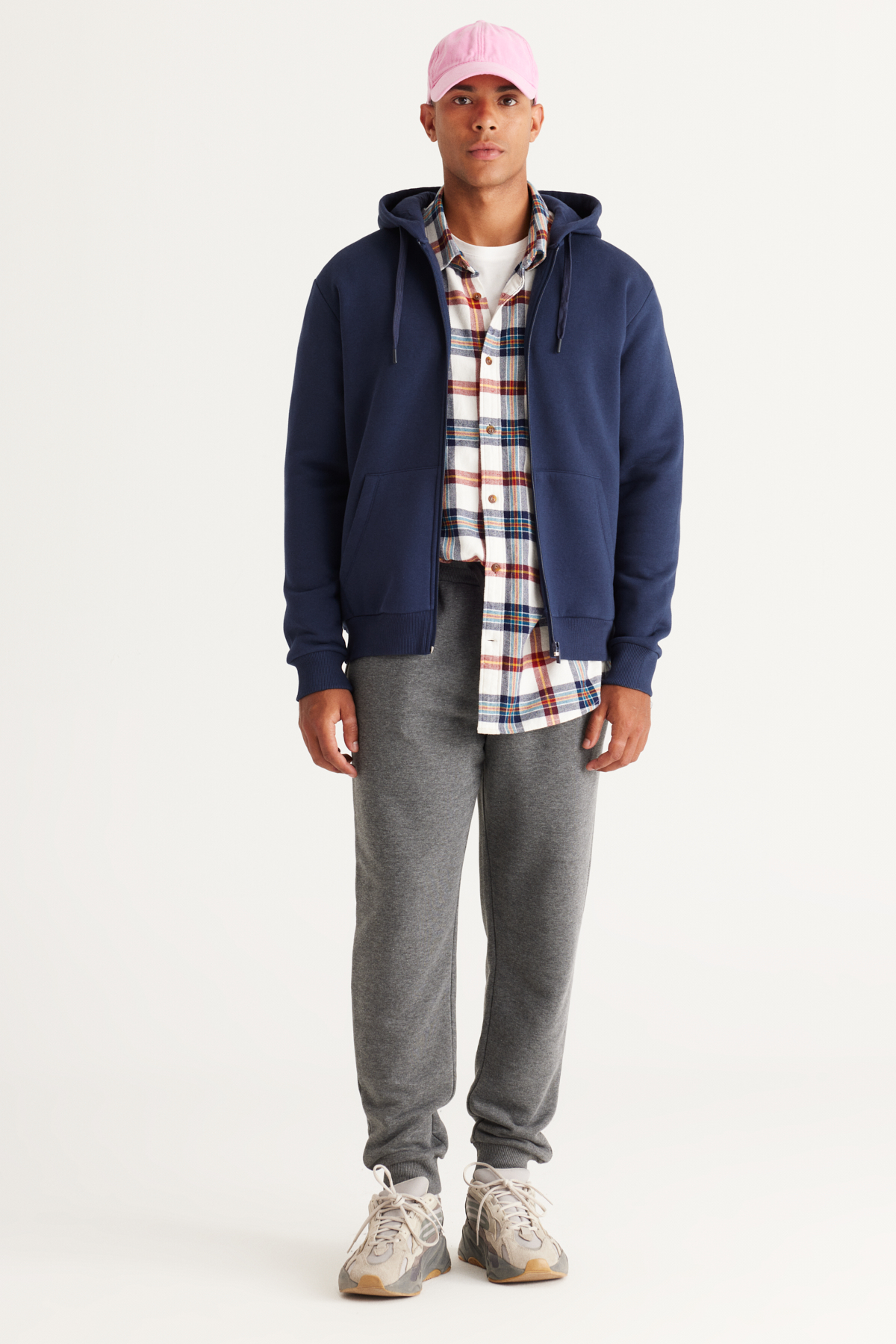 AC&Co / Altınyıldız Classics Lacivert Standart Fit Normal Kesim Kapüşonlu Erkek Fermuarlı Sweatshirt Hırka görsel 4