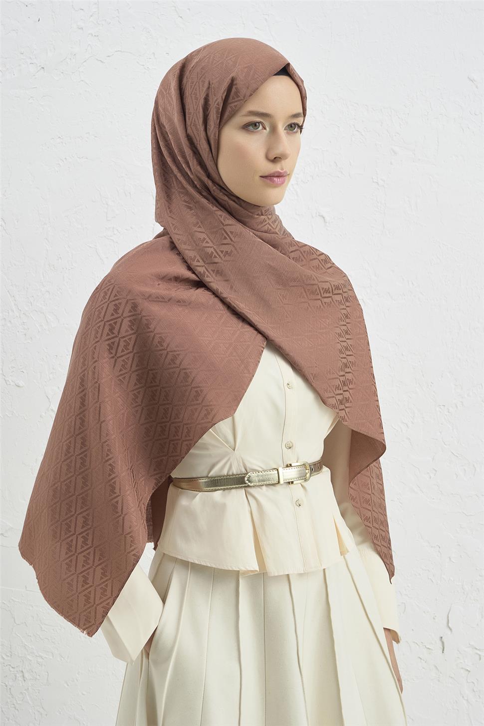 ARMİNE Elegance İpek Pamuk Monogram Şal 11 görsel 2