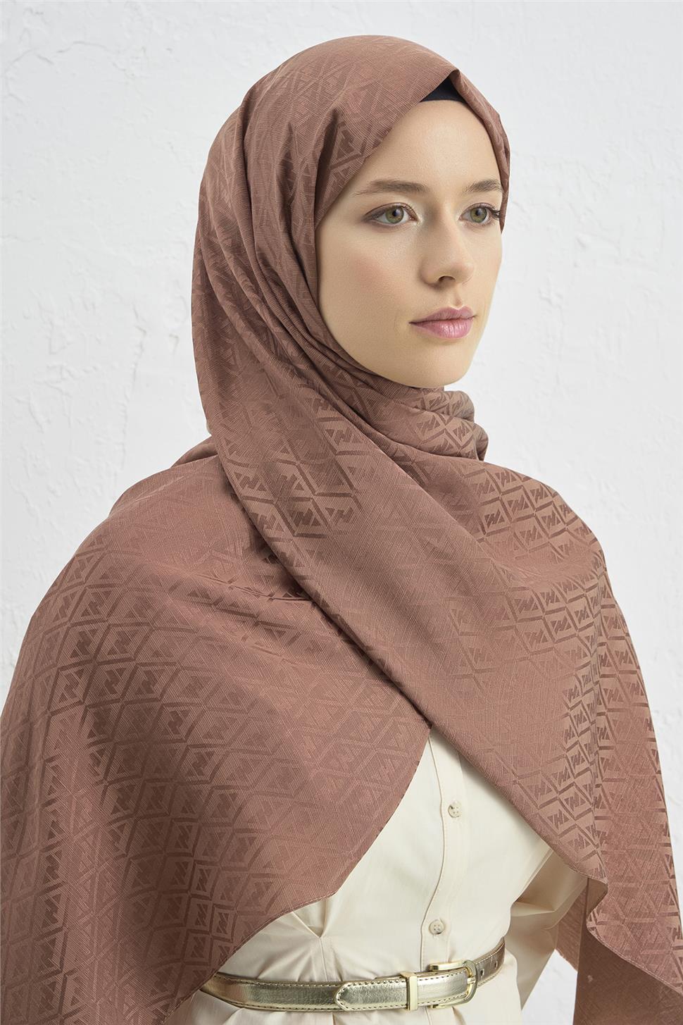 ARMİNE Elegance İpek Pamuk Monogram Şal 11 görsel 3