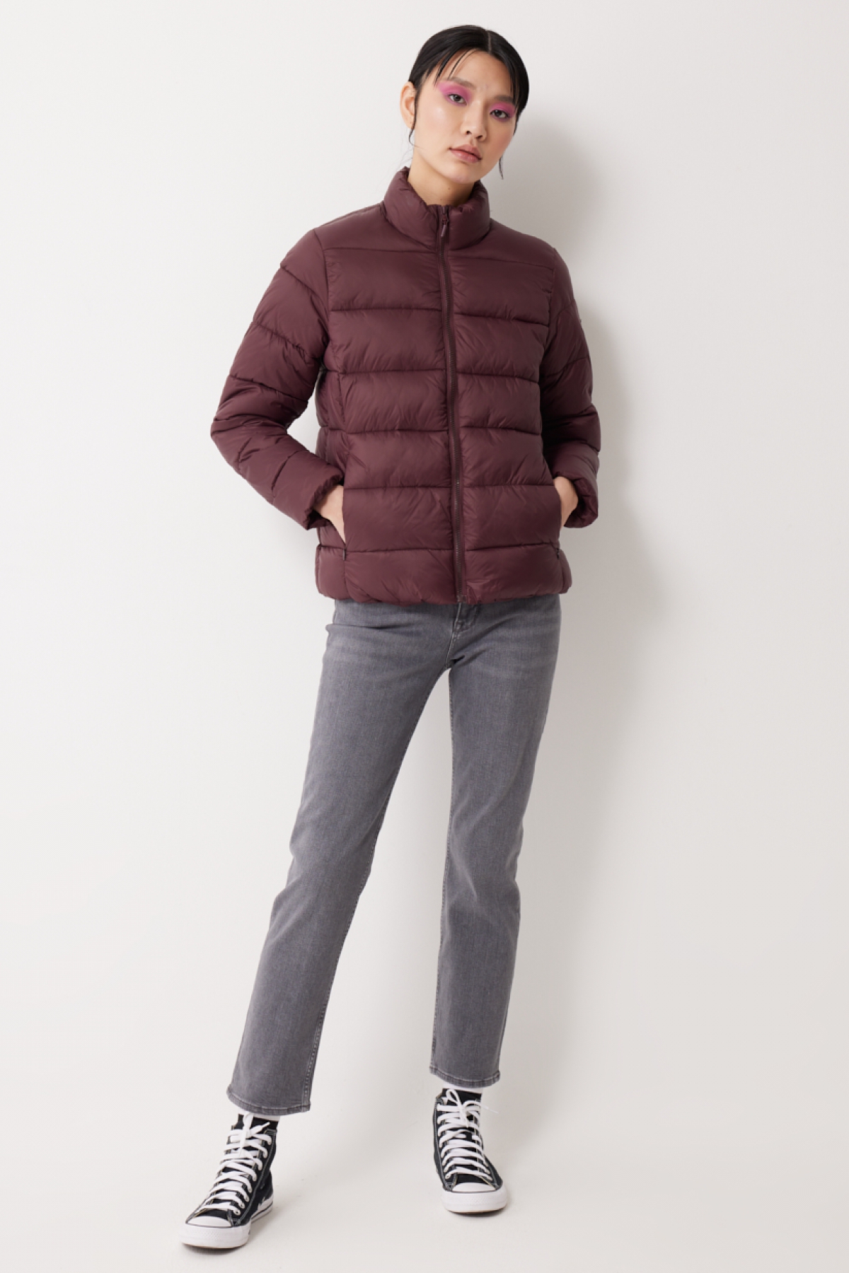 Lee Regular Fit Normal Kesim Dik Yaka Mor Şişme Mont görsel 3