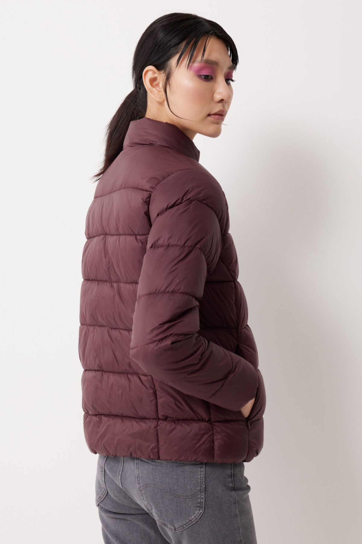 Lee Regular Fit Normal Kesim Dik Yaka Mor Şişme Mont görsel 4