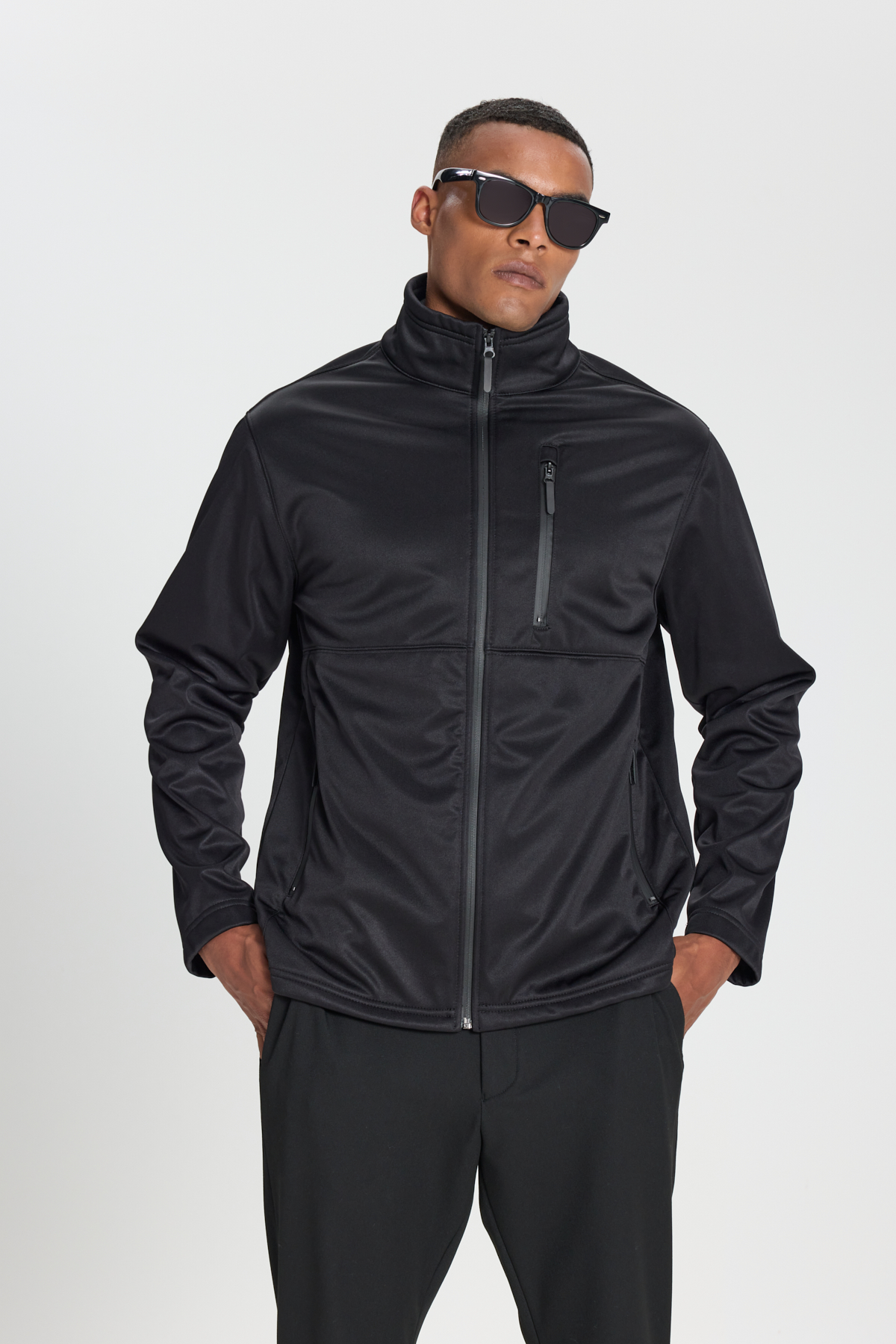 AC&Co / Altınyıldız Classics Erkek Siyah Sıcak Tutan Comfort Fit Rahat Kesim Dik Yaka Mont görsel 4