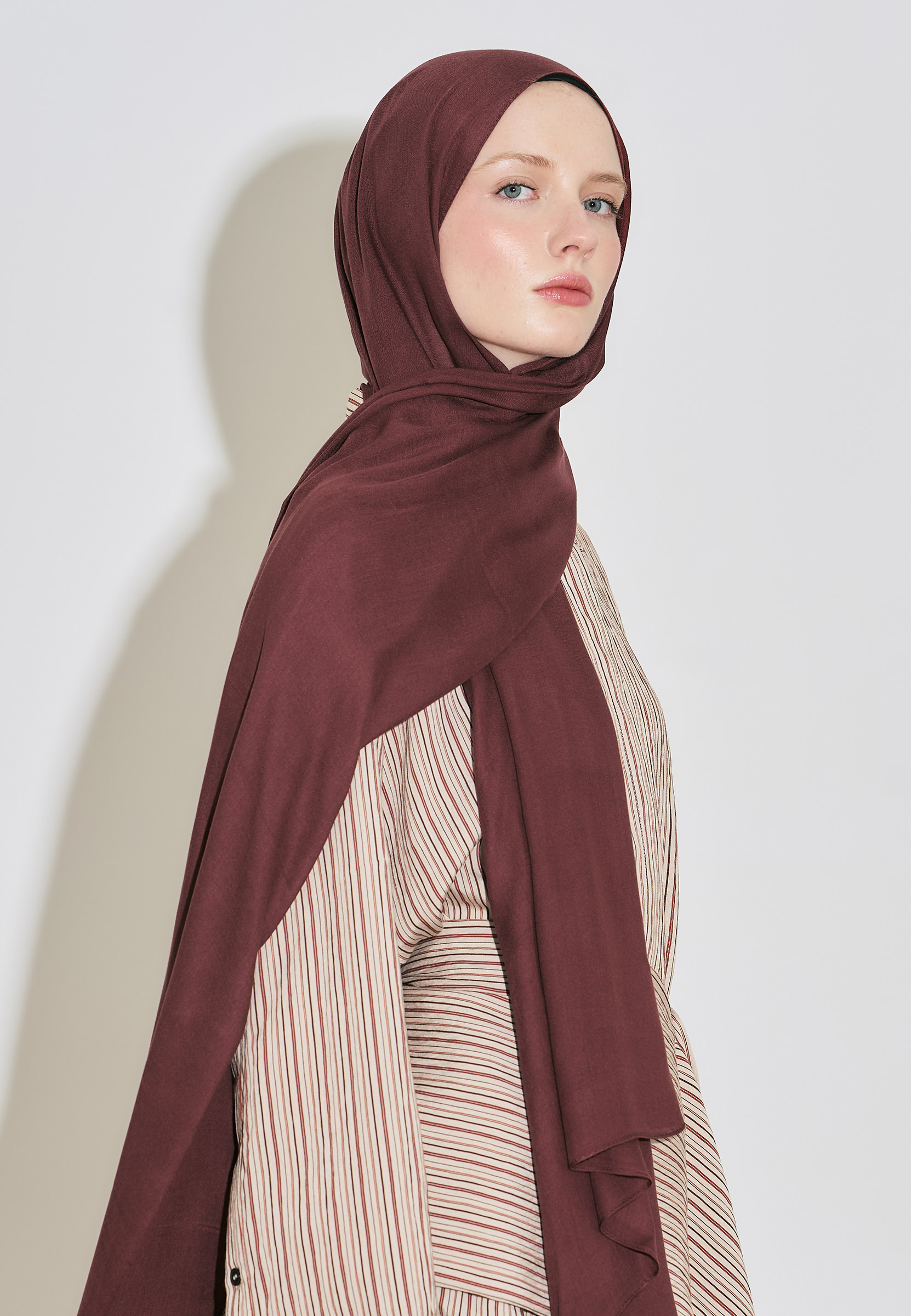 Fresh Scarfs Soft Viskon Şal Marsala görsel 2