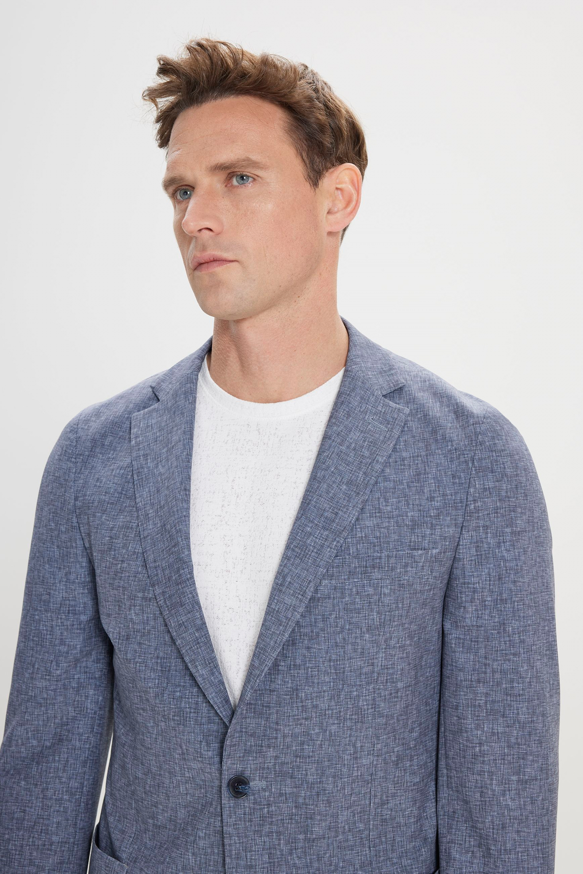 Altınyıldız Classics Erkek Lacivert Slim Fit Mono Yaka Beli Bağlamalı Desenli Takım Elbise görsel 5