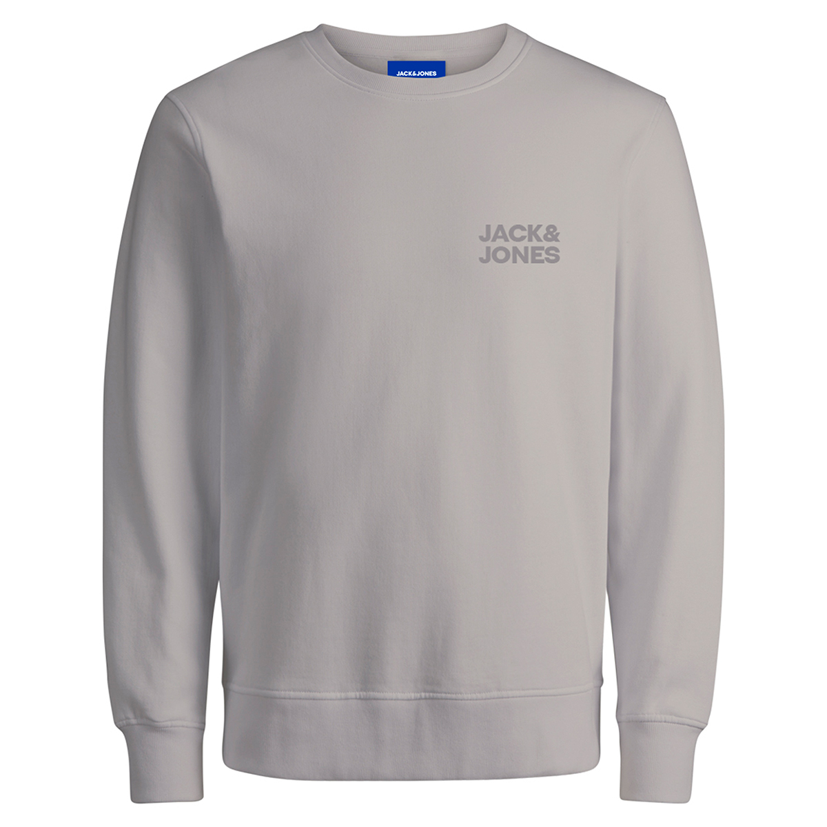 Jack & Jones Logo Erkek Bej Yuvarlak Yaka Sweatshirt
