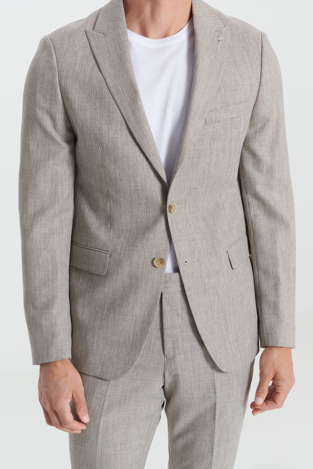 Altınyıldız Classics Erkek Açık Kahve Slim Fit Dar Kesim Kırlangıç Yaka Desenli Takım Elbise görsel 5