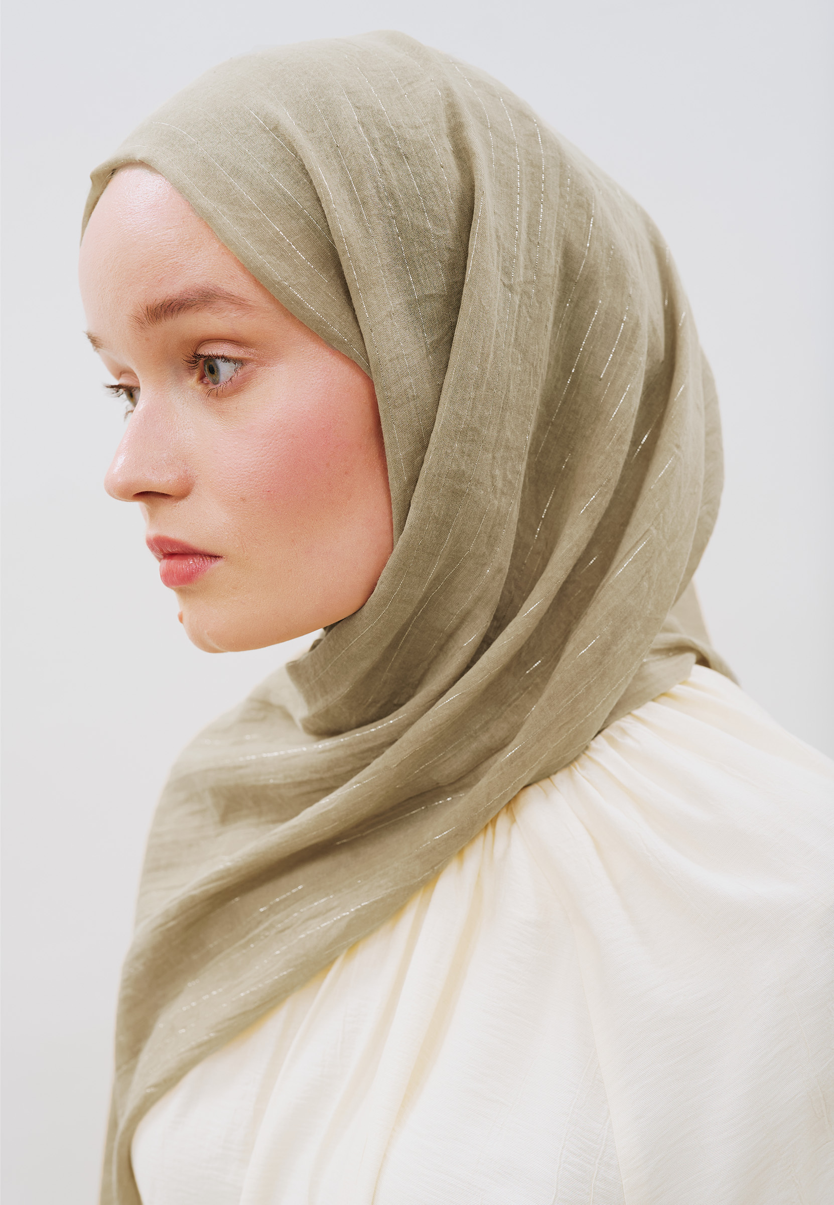 Fresh Scarfs Işıltılı Vual Şal Toprak görsel 4