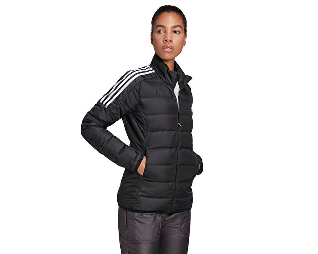 Adidas W Ess Down Jkt Kadın Günlük Mont GH4593 Siyah görsel 6