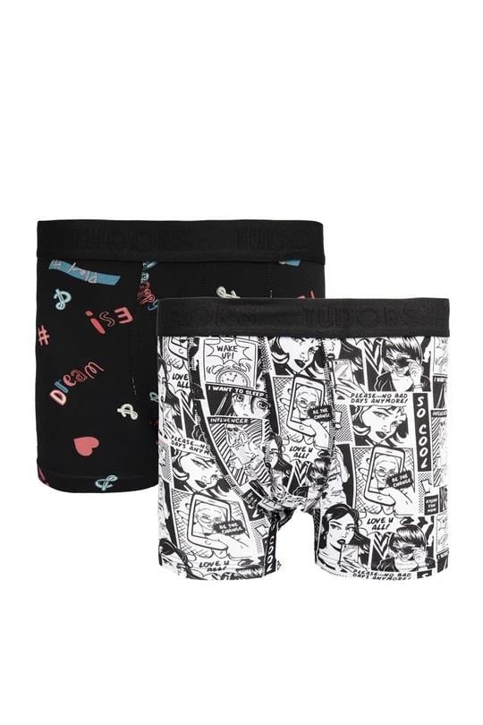 TUDORS Erkek 10'Lu Desenli Elastanlı Pamuklu Esnek Kumaş Premium Seri Boxer görsel 2