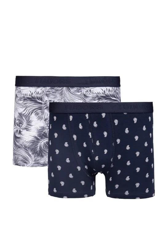 TUDORS Erkek 10'Lu Desenli Elastanlı Pamuklu Esnek Kumaş Premium Seri Boxer görsel 3