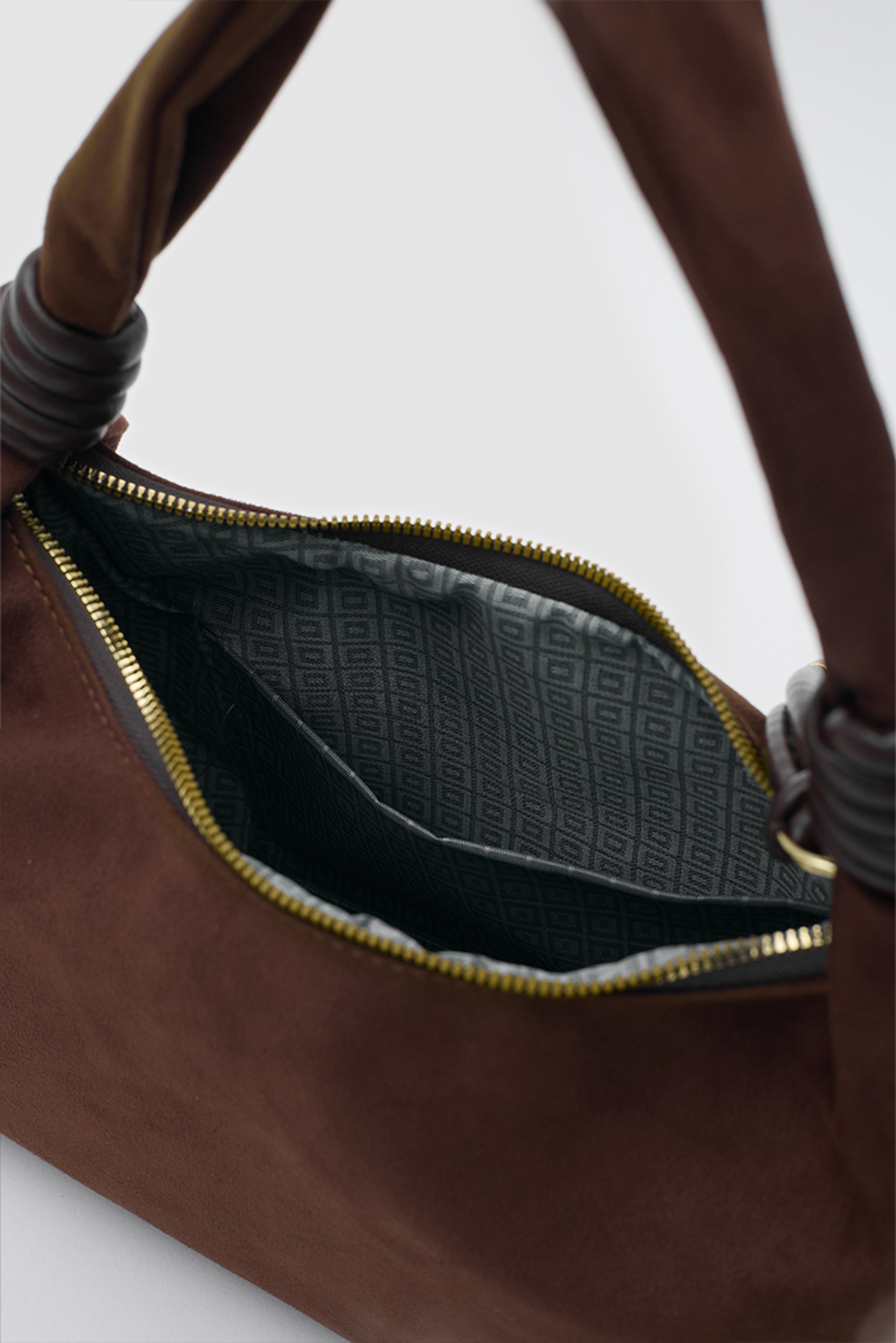 Shulebags Vesper Süet Omuz Çantası Acı Kahve görsel 3