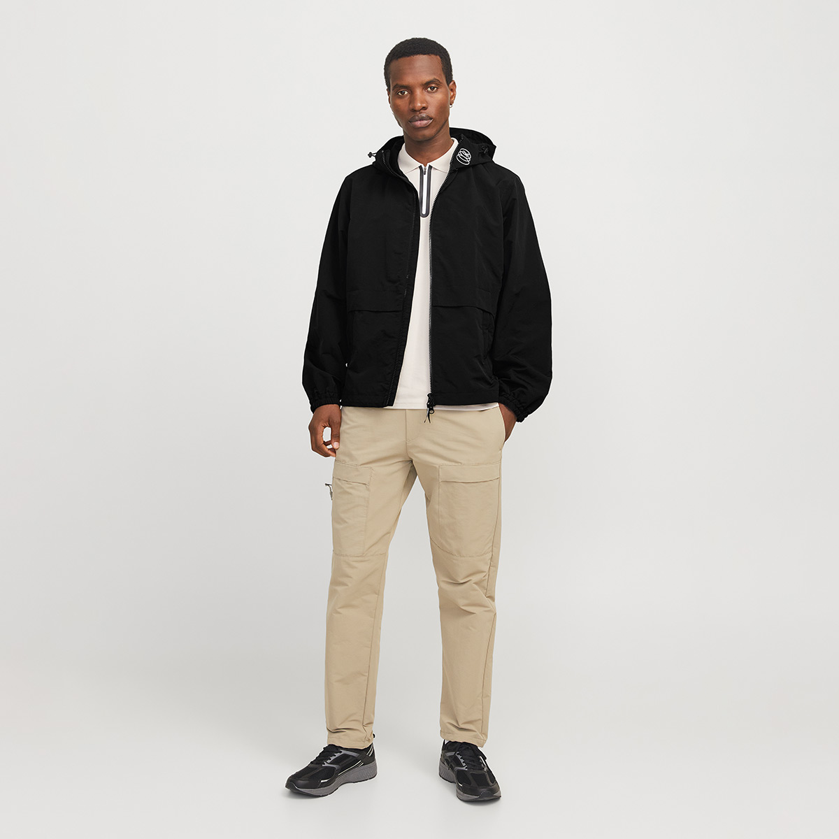 Jack & Jones Union Siyah Kapüşonlu Erkek Fermuarlı Sweatshirt Hırka görsel 2