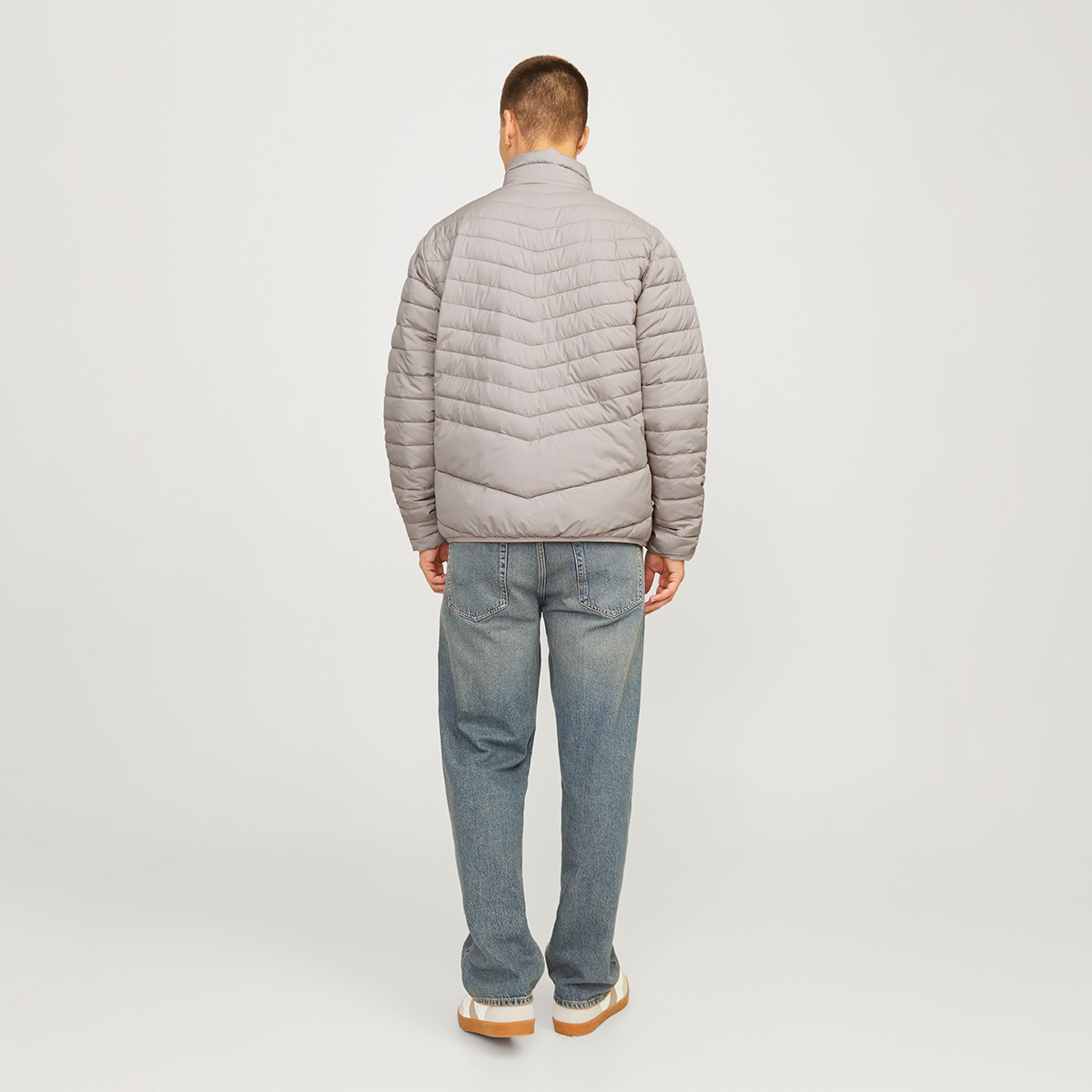Jack & Jones State Parçaable Puffer Colar Erkek Bej Dik Yaka Şişme Mont görsel 3