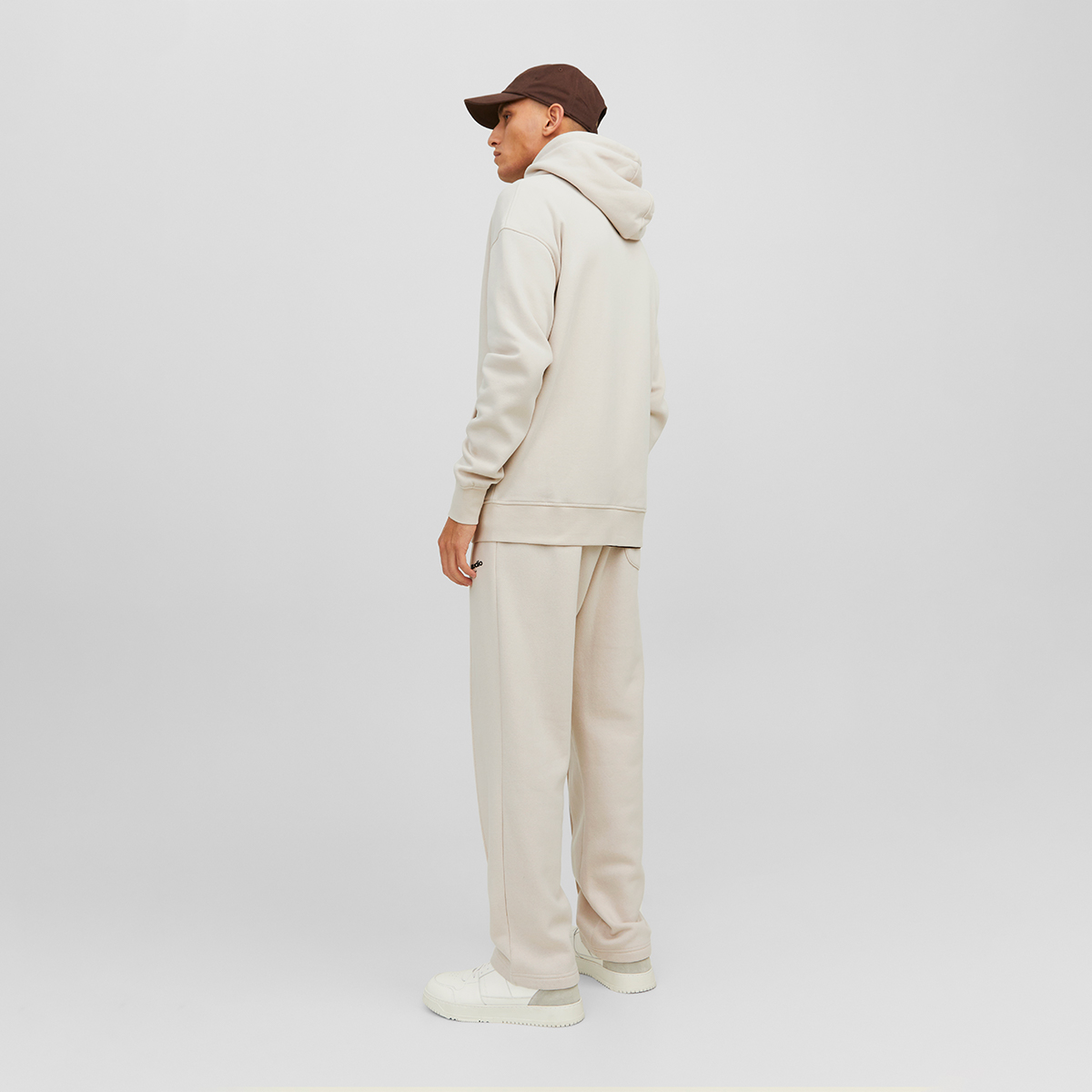 Jack & Jones Vesterbro Bej Kapüşonlu Erkek Fermuarlı Sweatshirt Hırka görsel 3