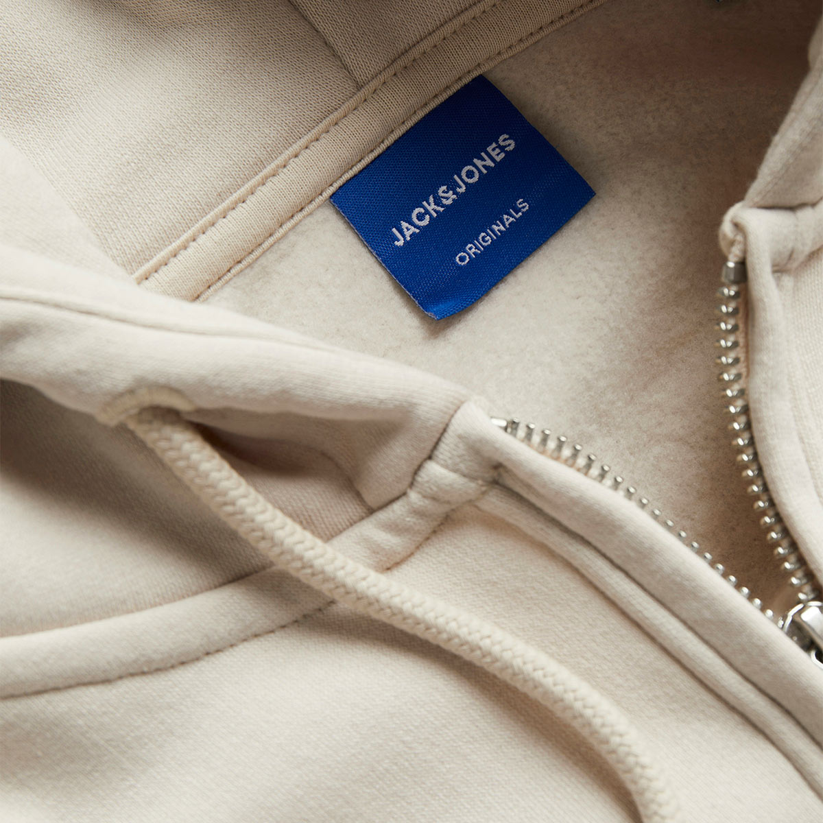 Jack & Jones Vesterbro Bej Kapüşonlu Erkek Fermuarlı Sweatshirt Hırka görsel 5