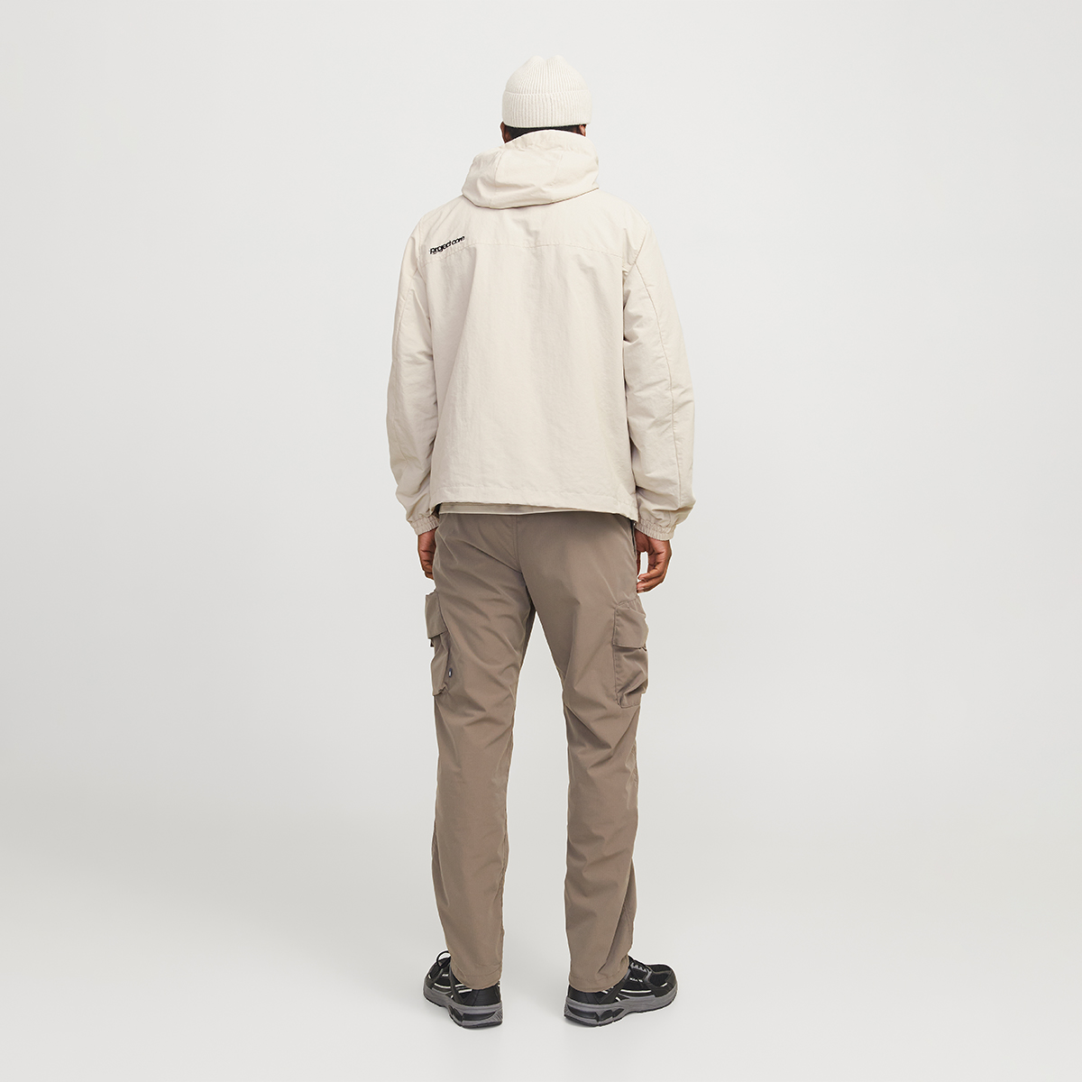 Jack & Jones Union Bej Kapüşonlu Erkek Fermuarlı Sweatshirt Hırka görsel 3