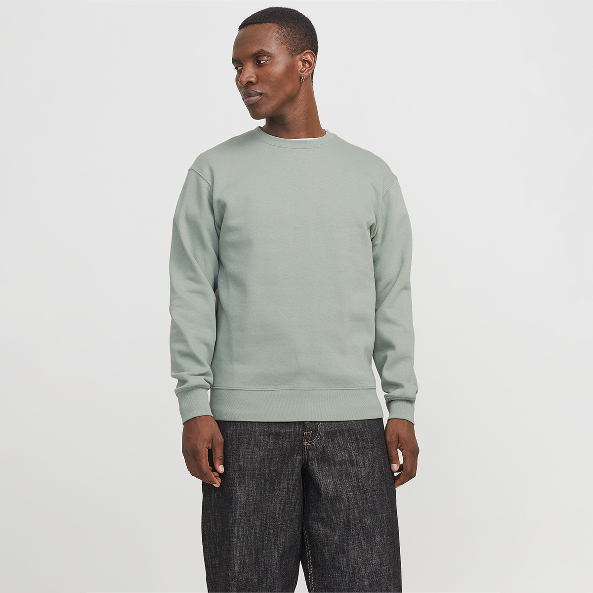 Jack & Jones Star Basic Erkek Yeşil Bisiklet Yaka Sweatshirt