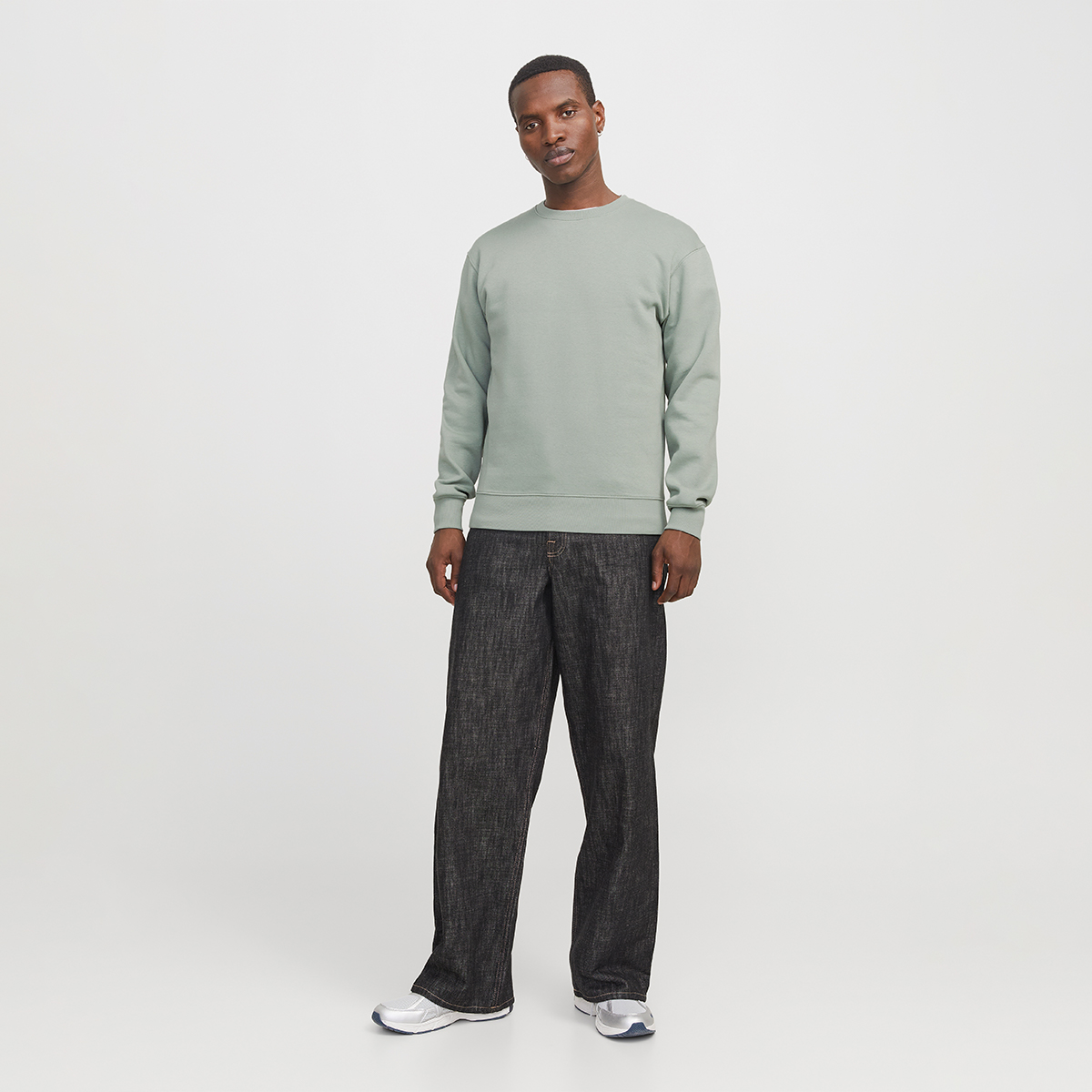 Jack & Jones Star Basic Erkek Yeşil Bisiklet Yaka Sweatshirt görsel 2