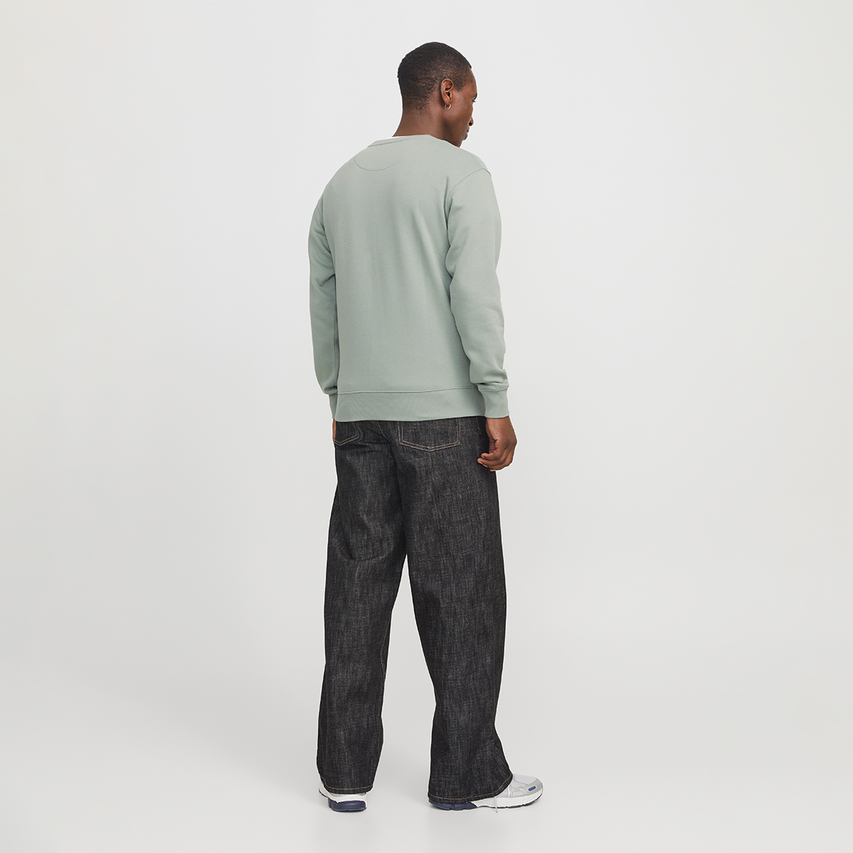 Jack & Jones Star Basic Erkek Yeşil Bisiklet Yaka Sweatshirt görsel 3