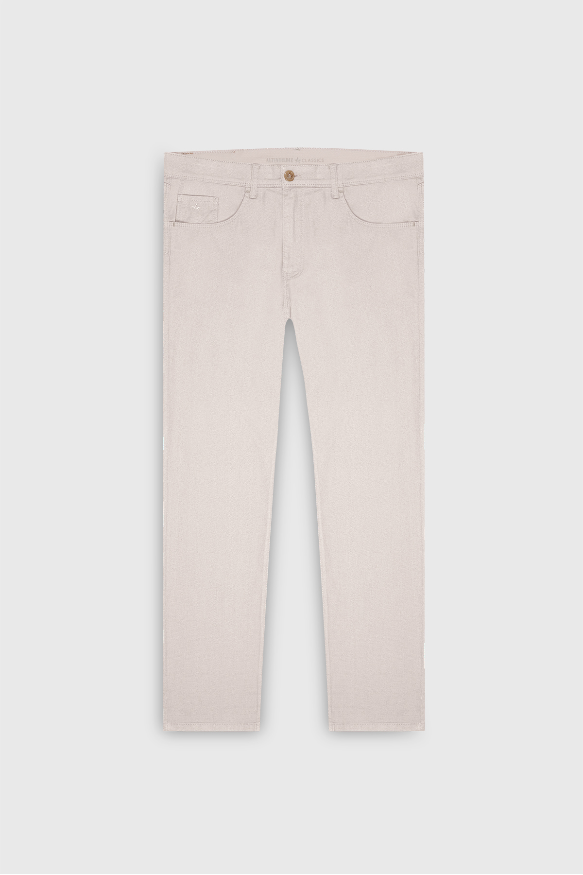 Altınyıldız Classics Erkek Açık Bej Comfort Fit Rahat Kesim Pamuklu Armürlü 5 Cep Greensboro Pantolon