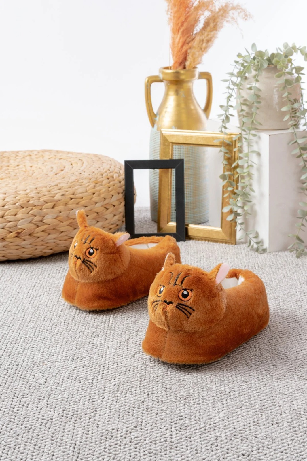 Slipcat Kedi Figürlü Pelüş Panduf Ev Pandufu Unisex