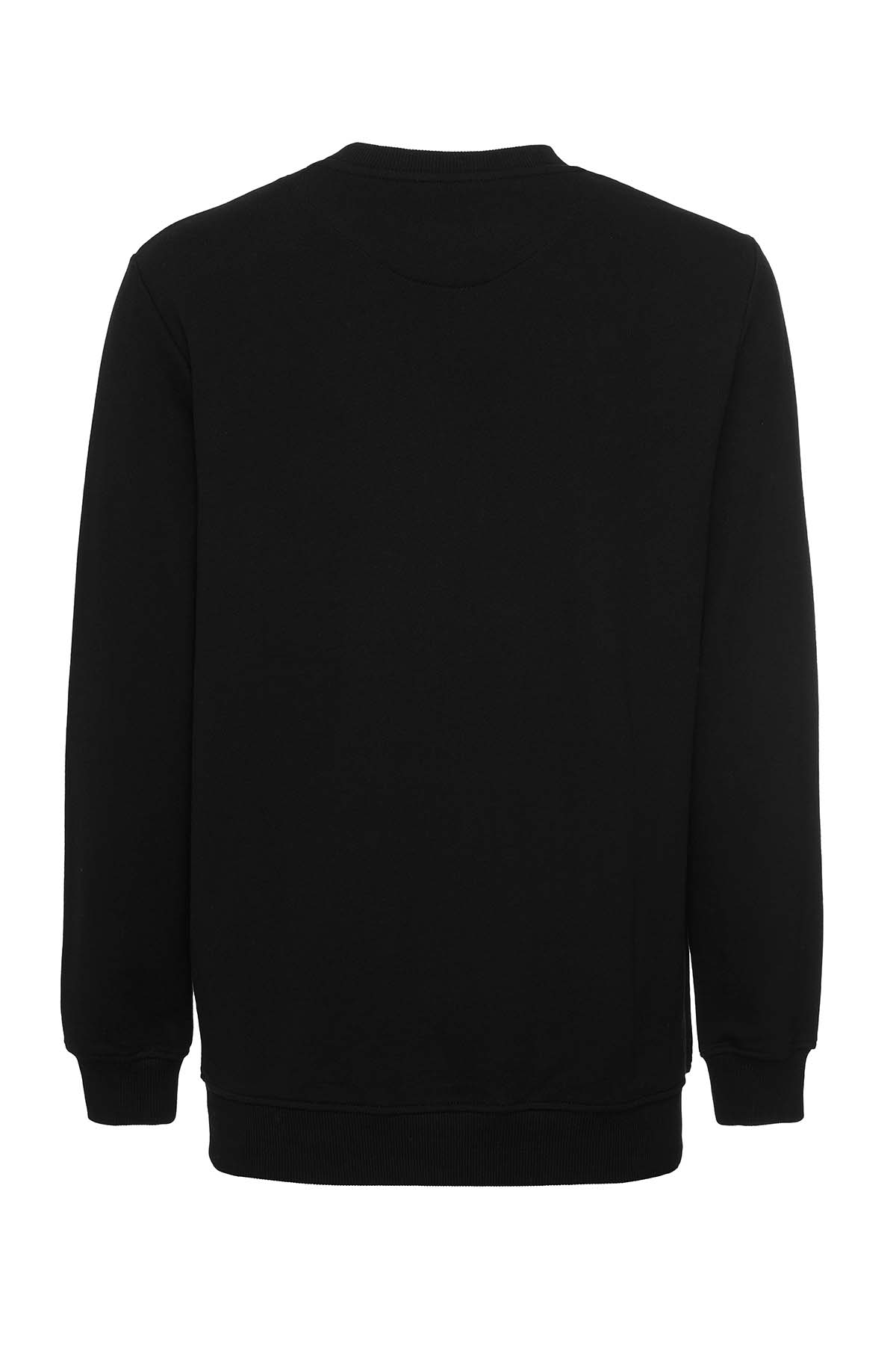 GRIMELANGE Raırok Erkek İçi Polarlı Comfort Bej Oversize Nakışlı SİYAH Sweatshirt görsel 5